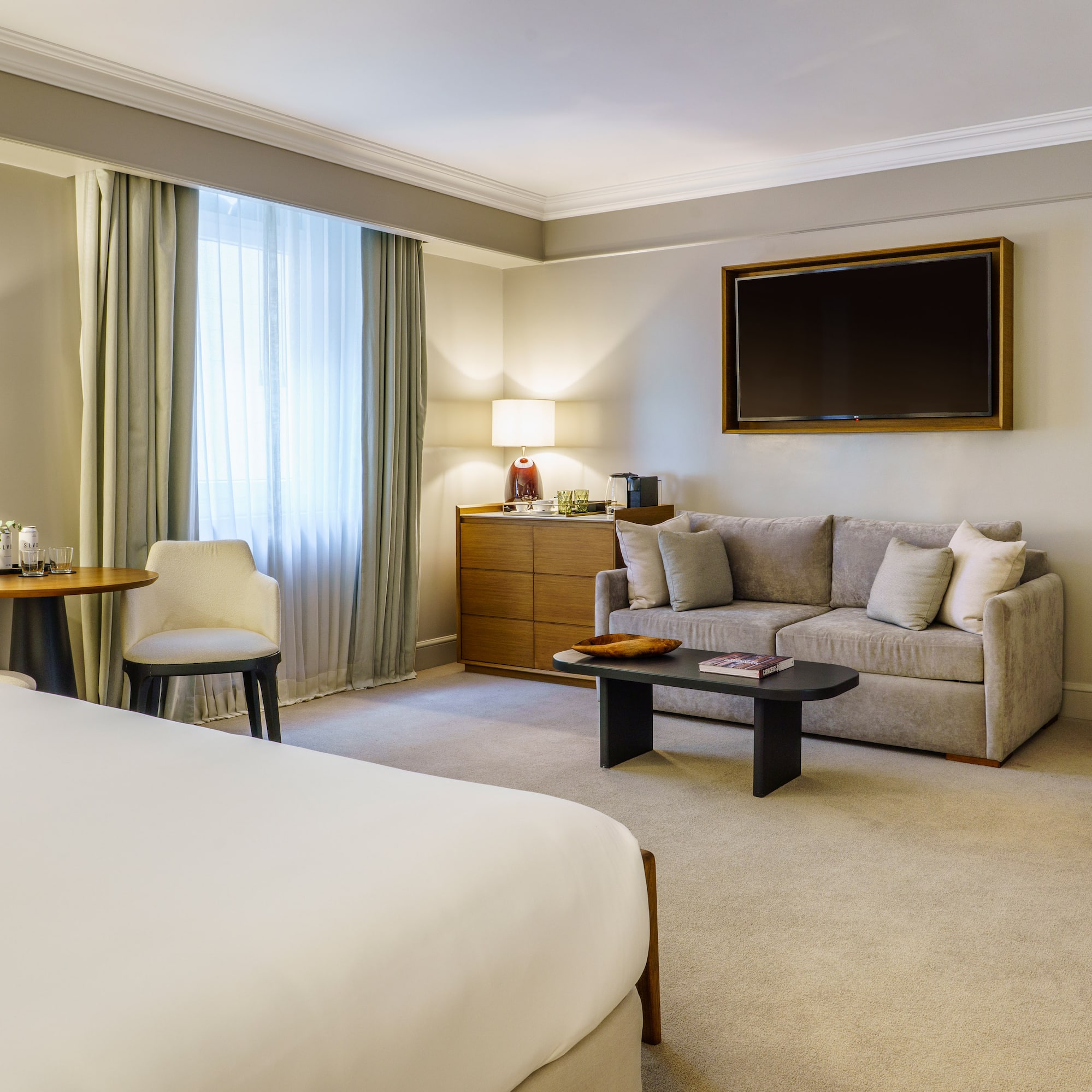 a room with a bed and a couch