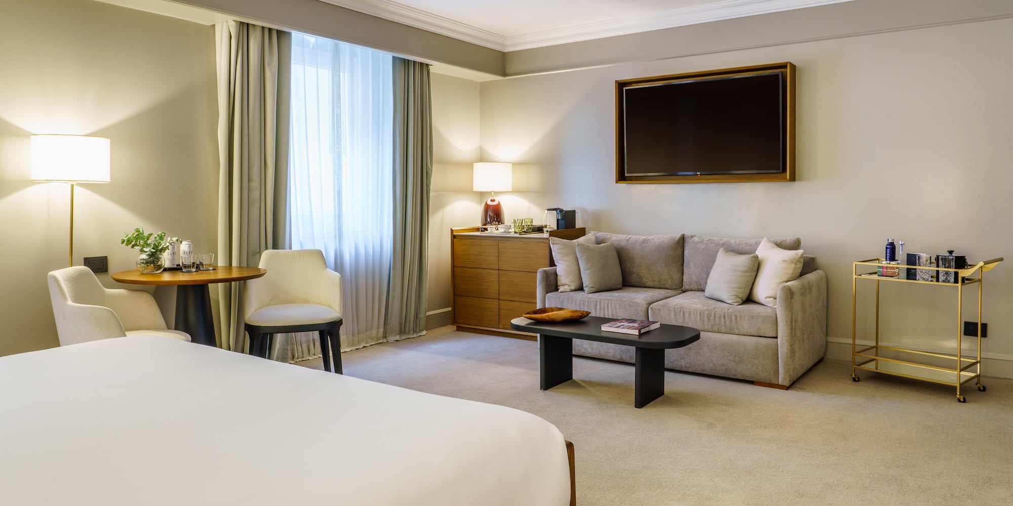 a room with a bed and a couch