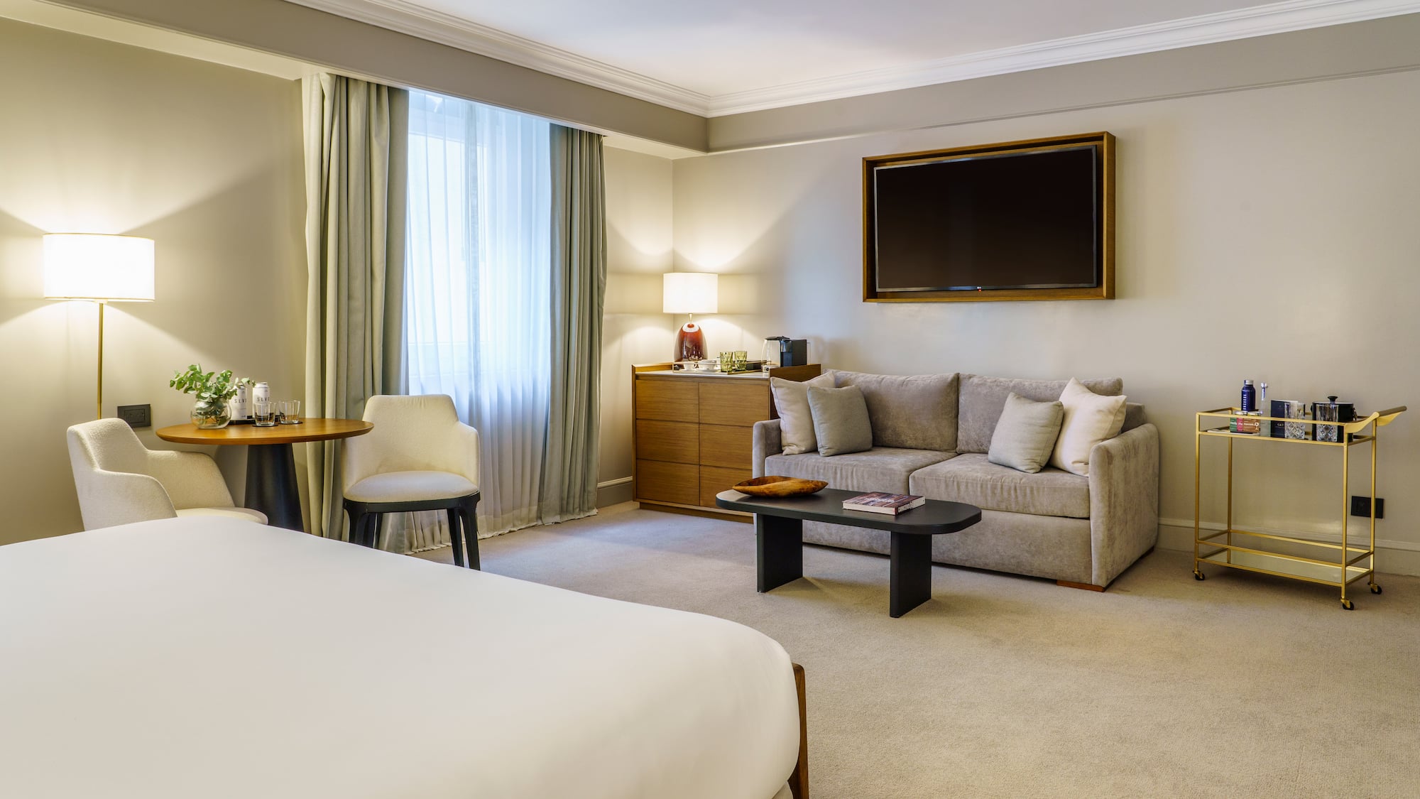 a room with a bed and a couch