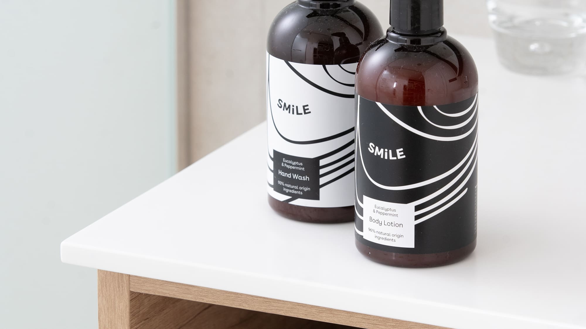 a couple of bottles on a counter