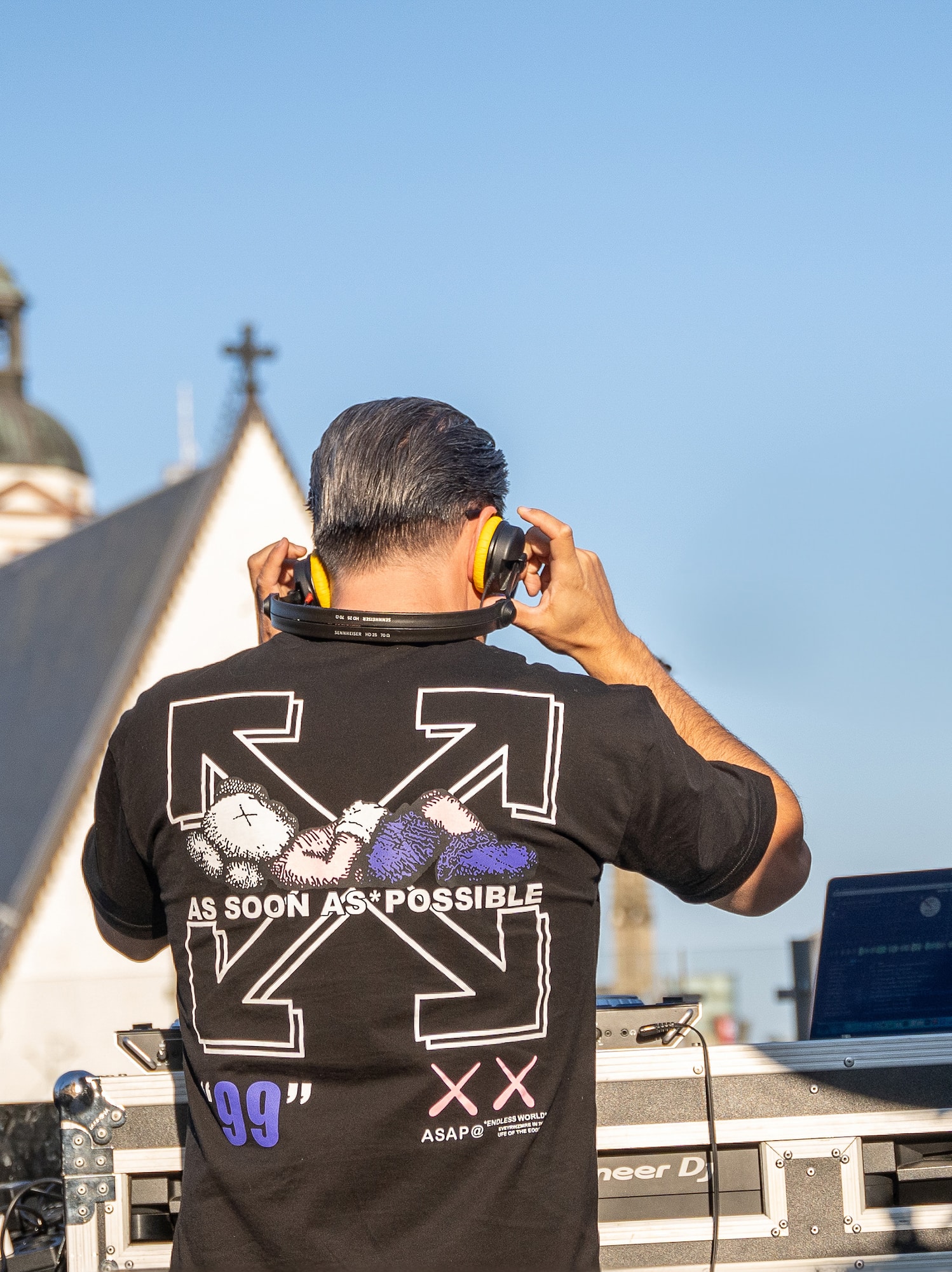 a man wearing headphones