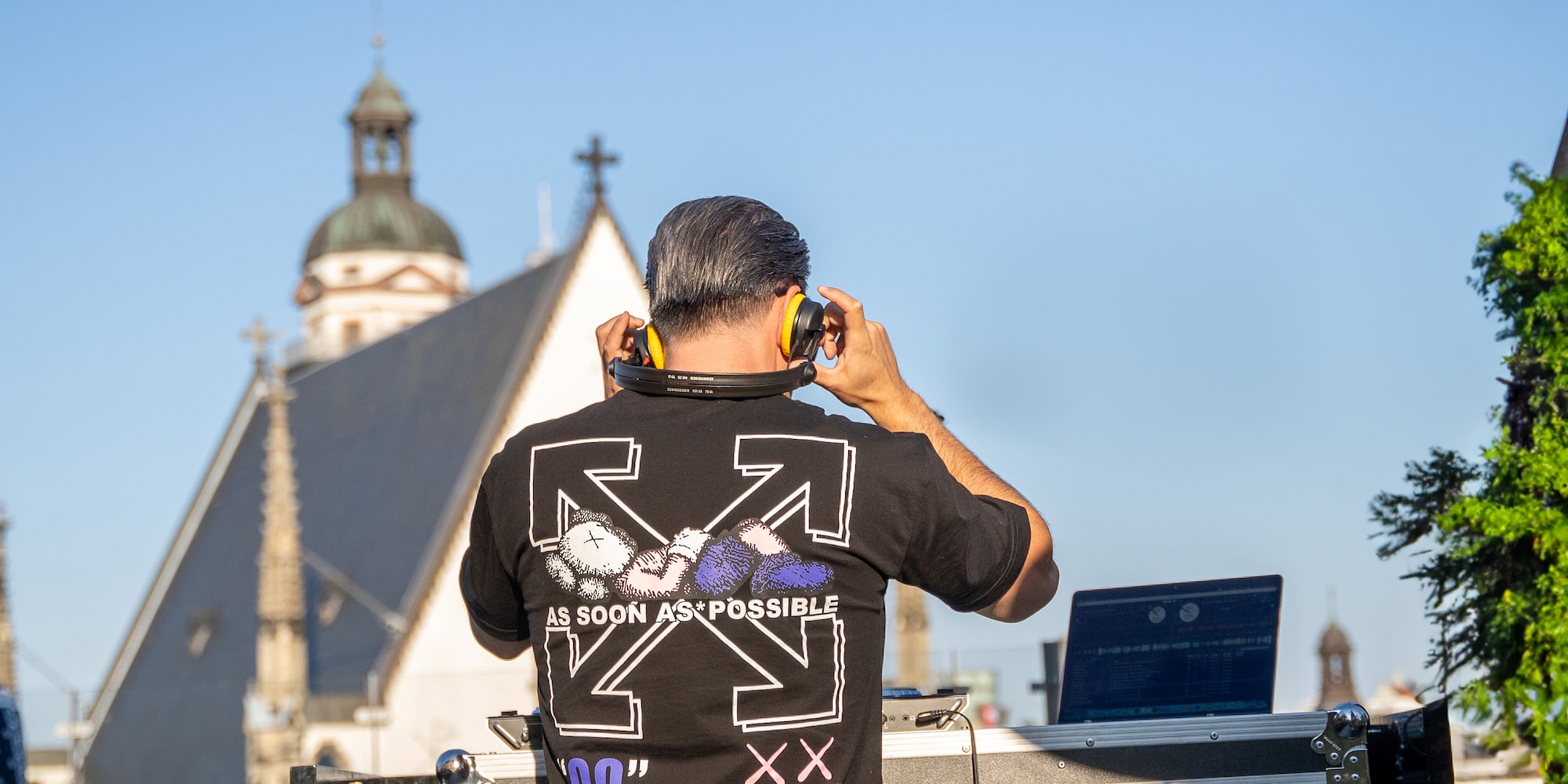 a man wearing headphones