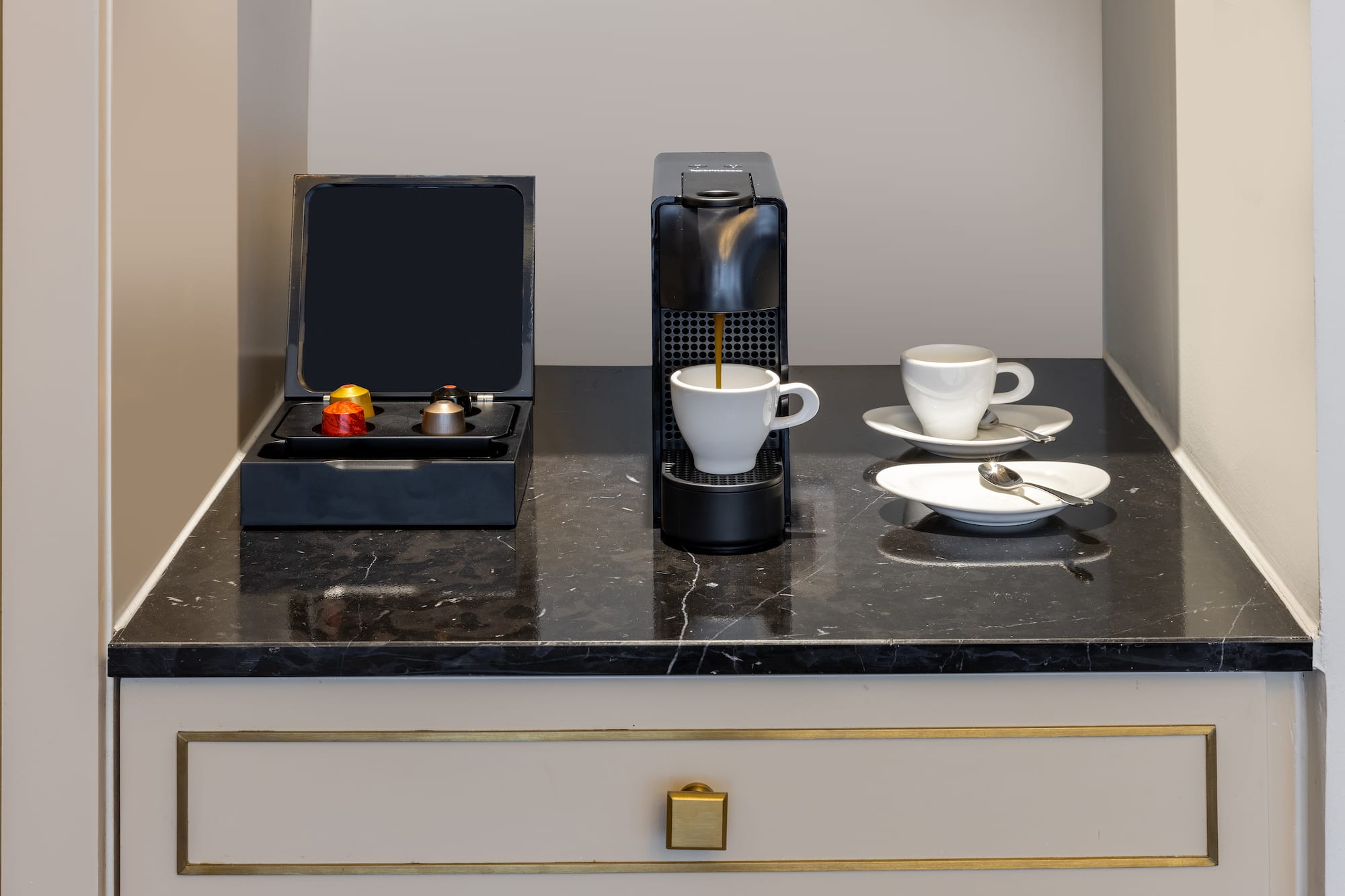 a coffee machine on a counter