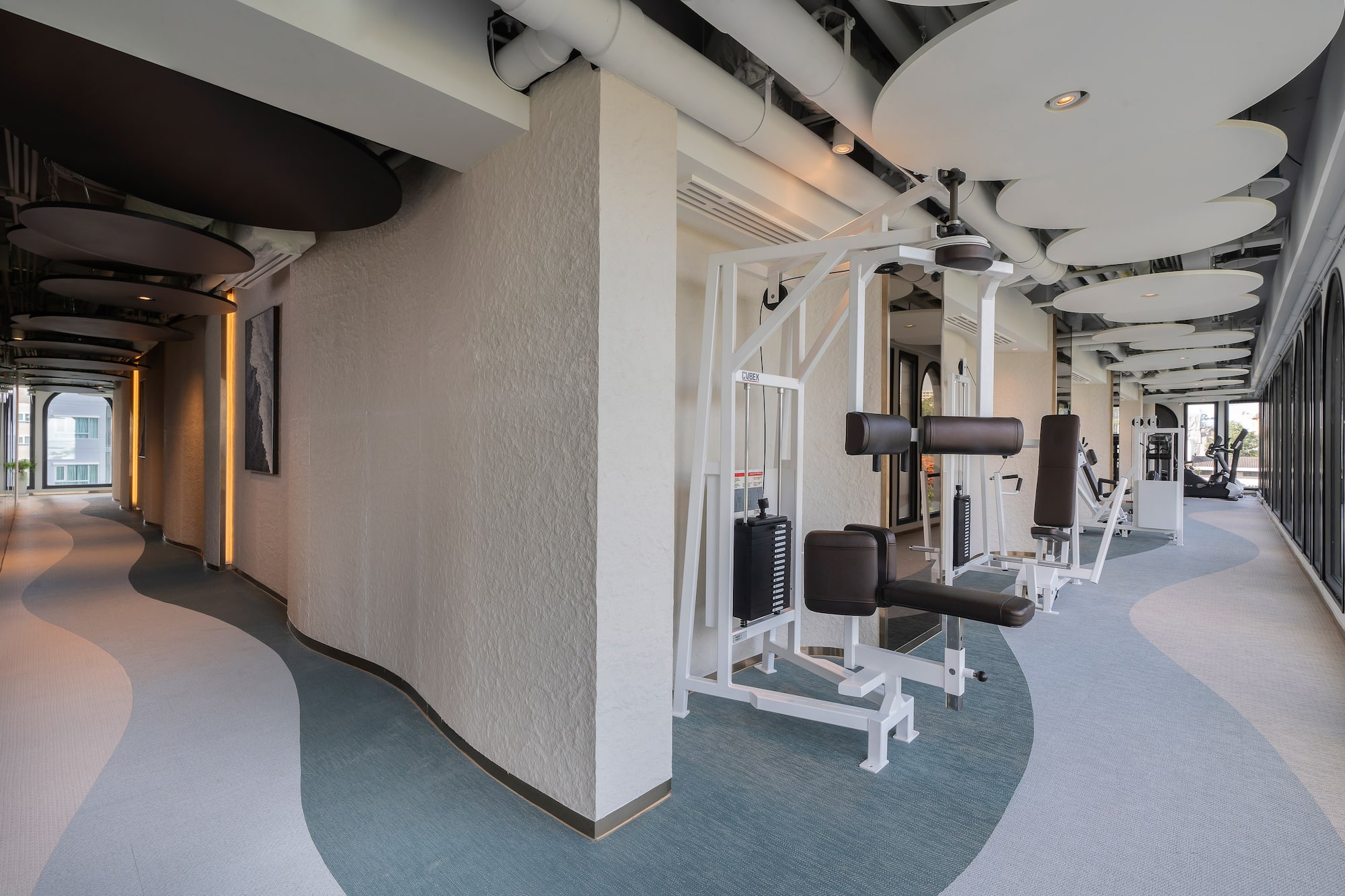 a gym with exercise equipment