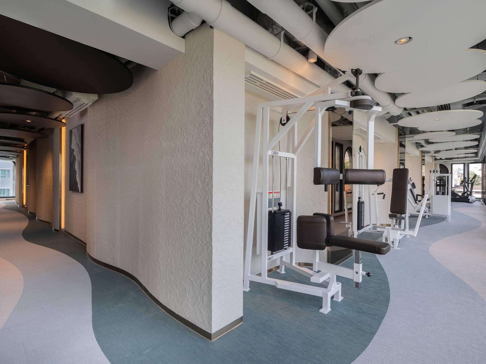 a gym with exercise equipment