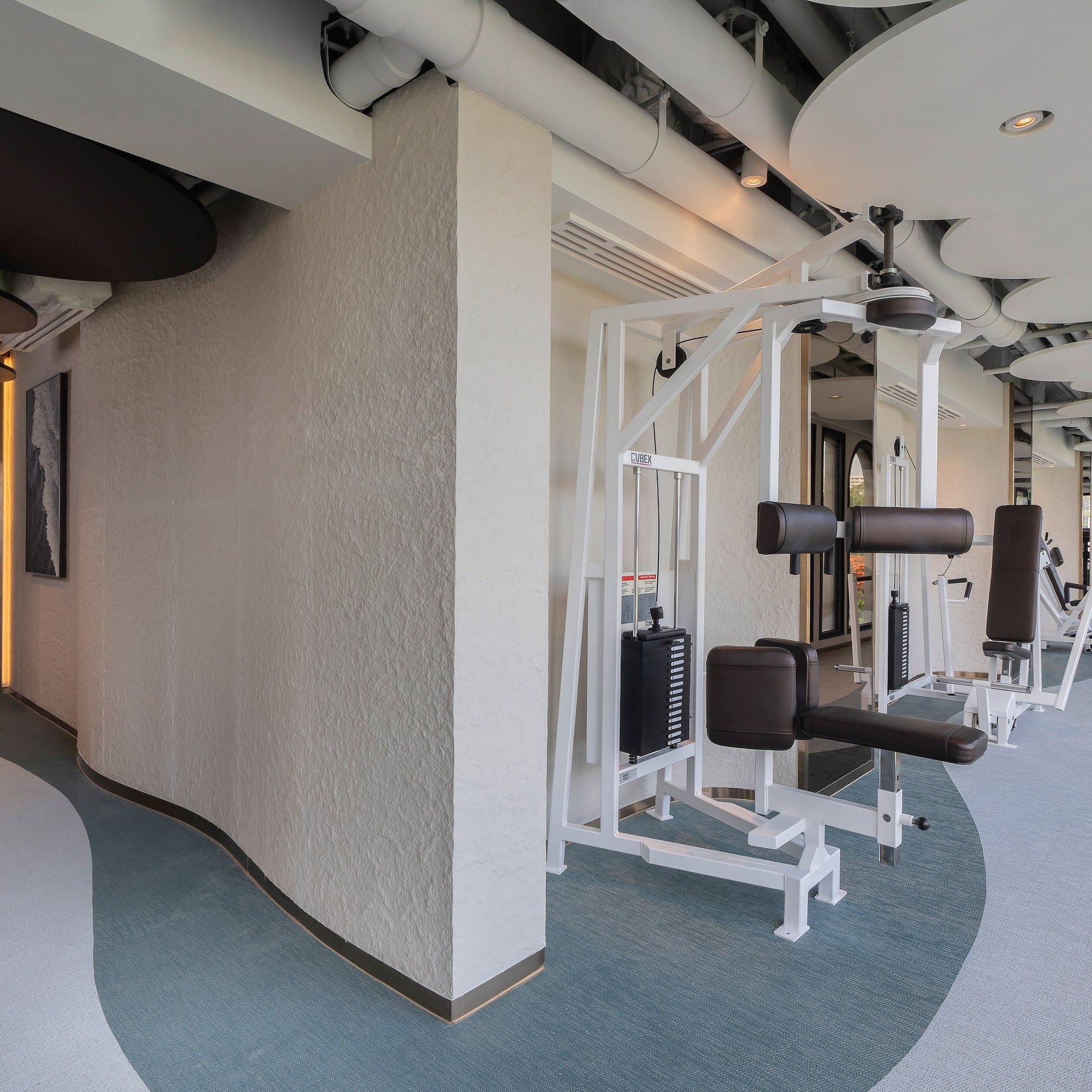 a gym with exercise equipment