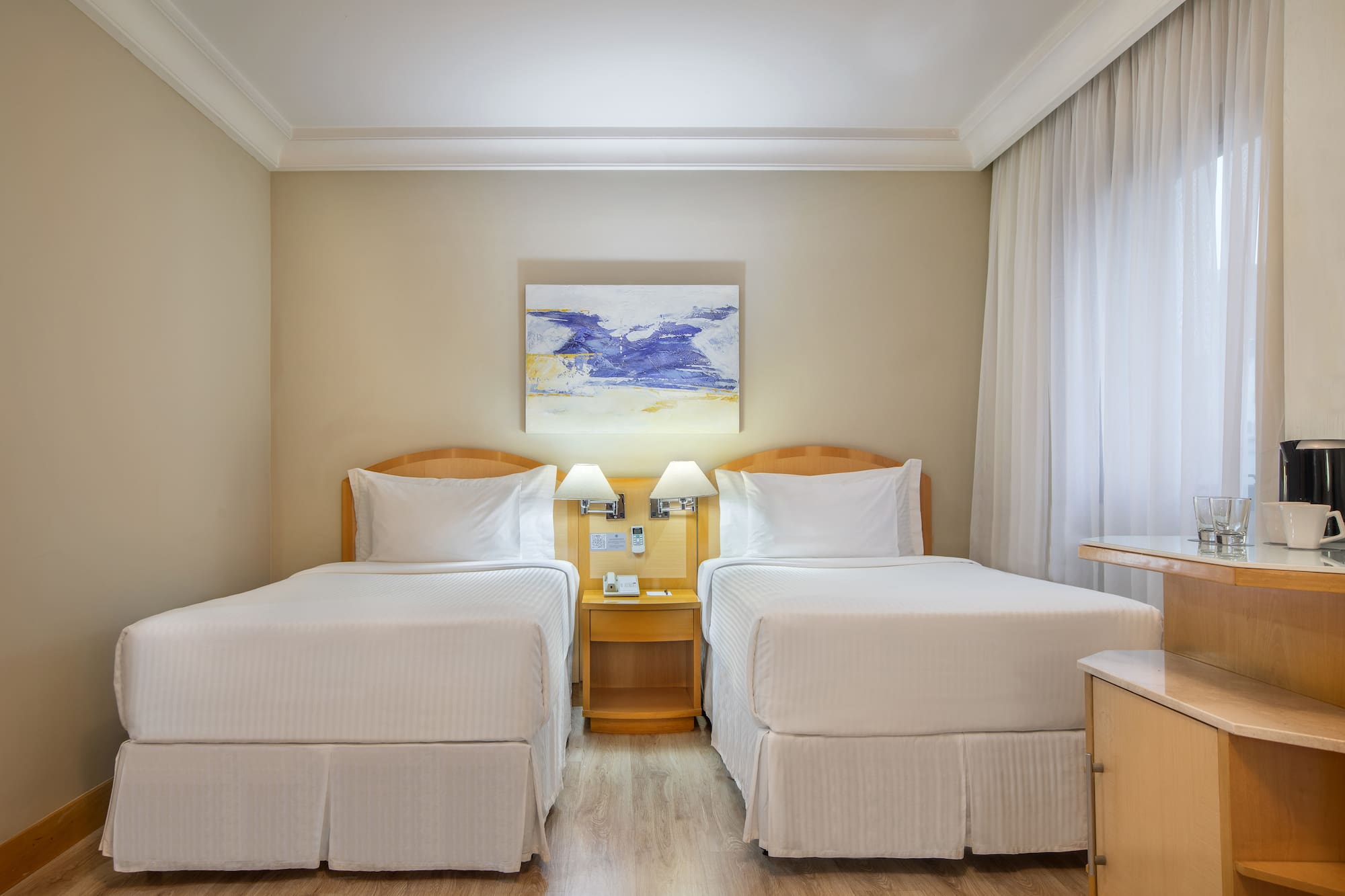 a room with two beds