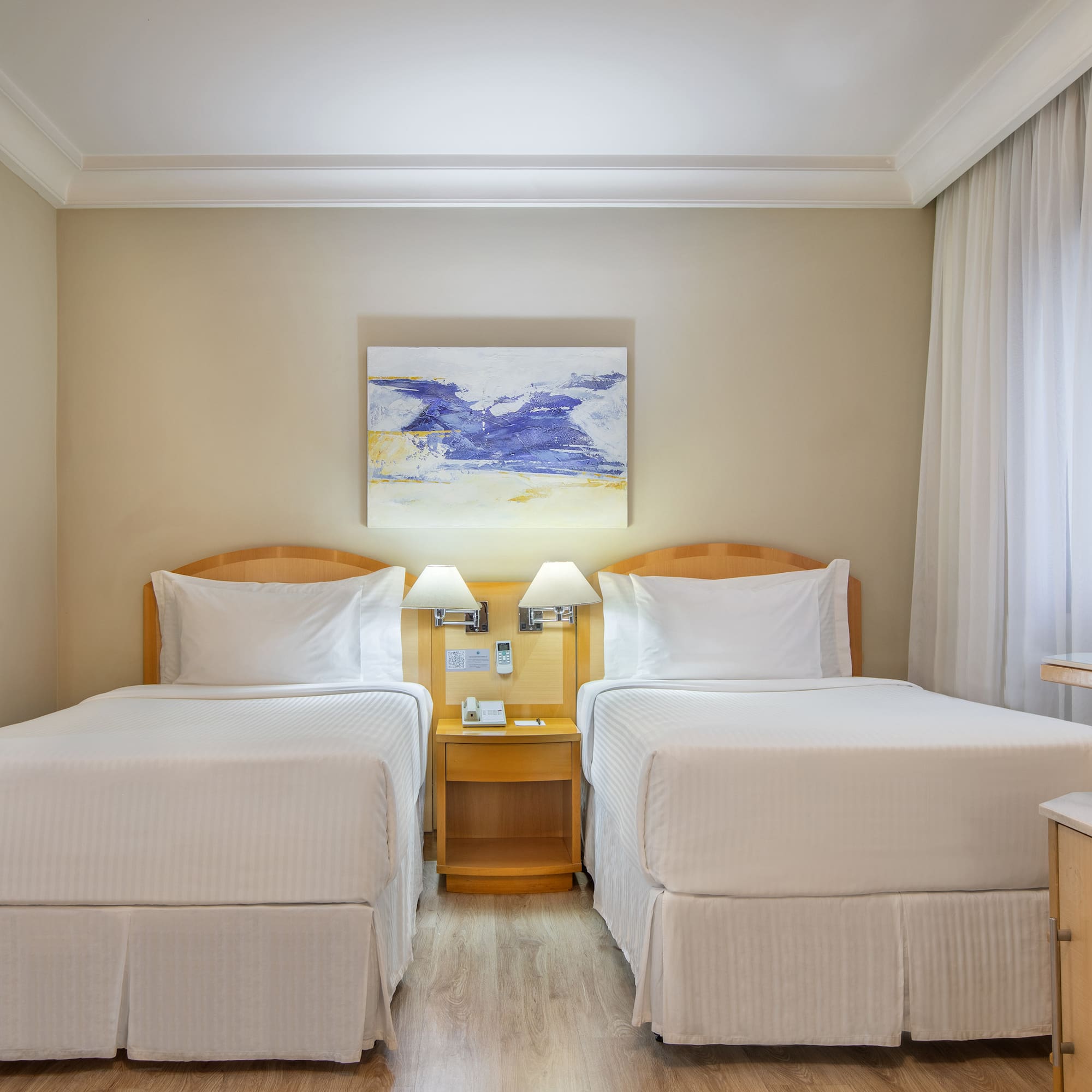 a room with two beds