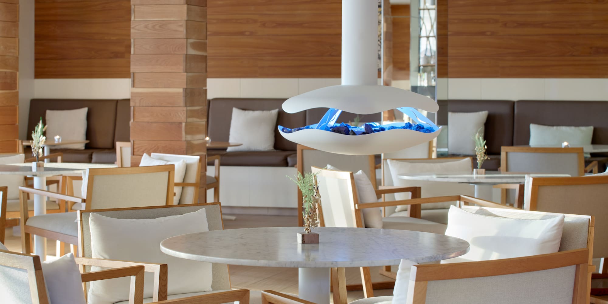 a room with a table and chairs