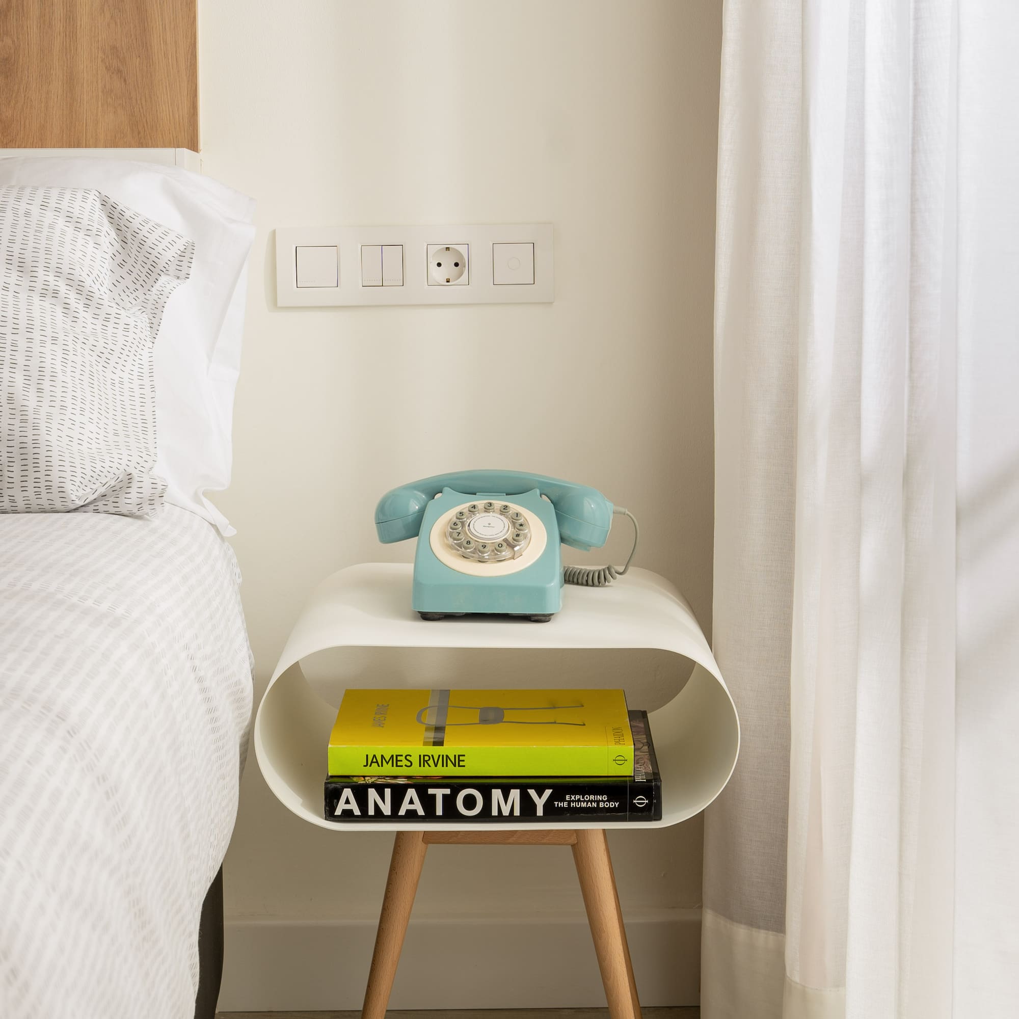 a telephone on a table