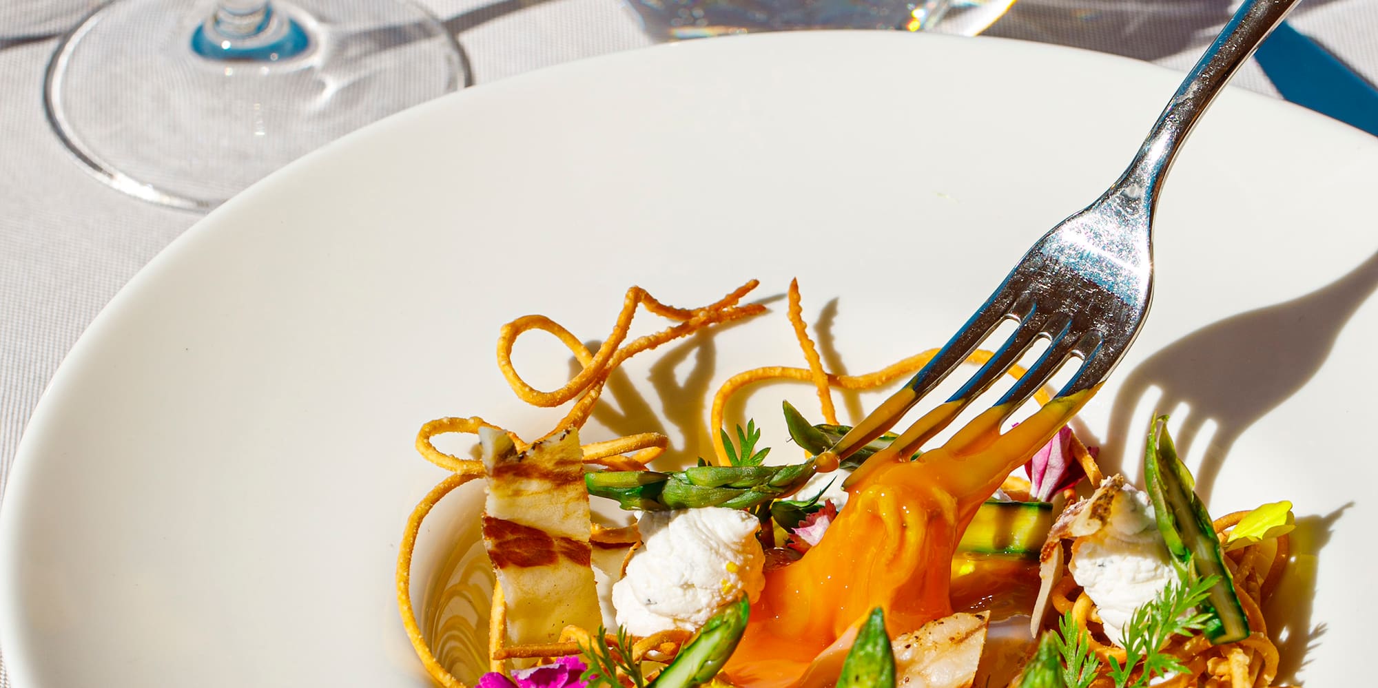 a plate of food with a fork