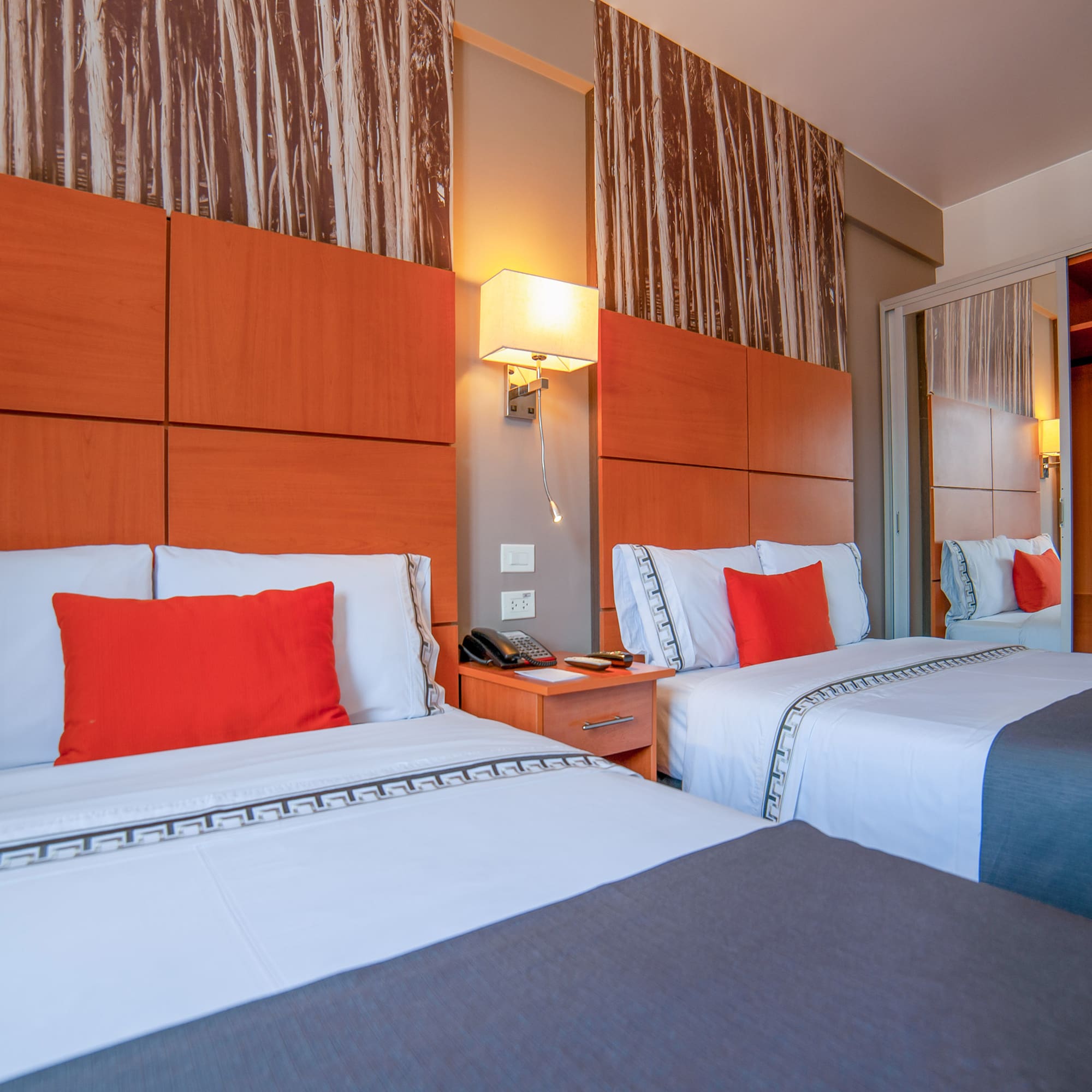 a room with two beds