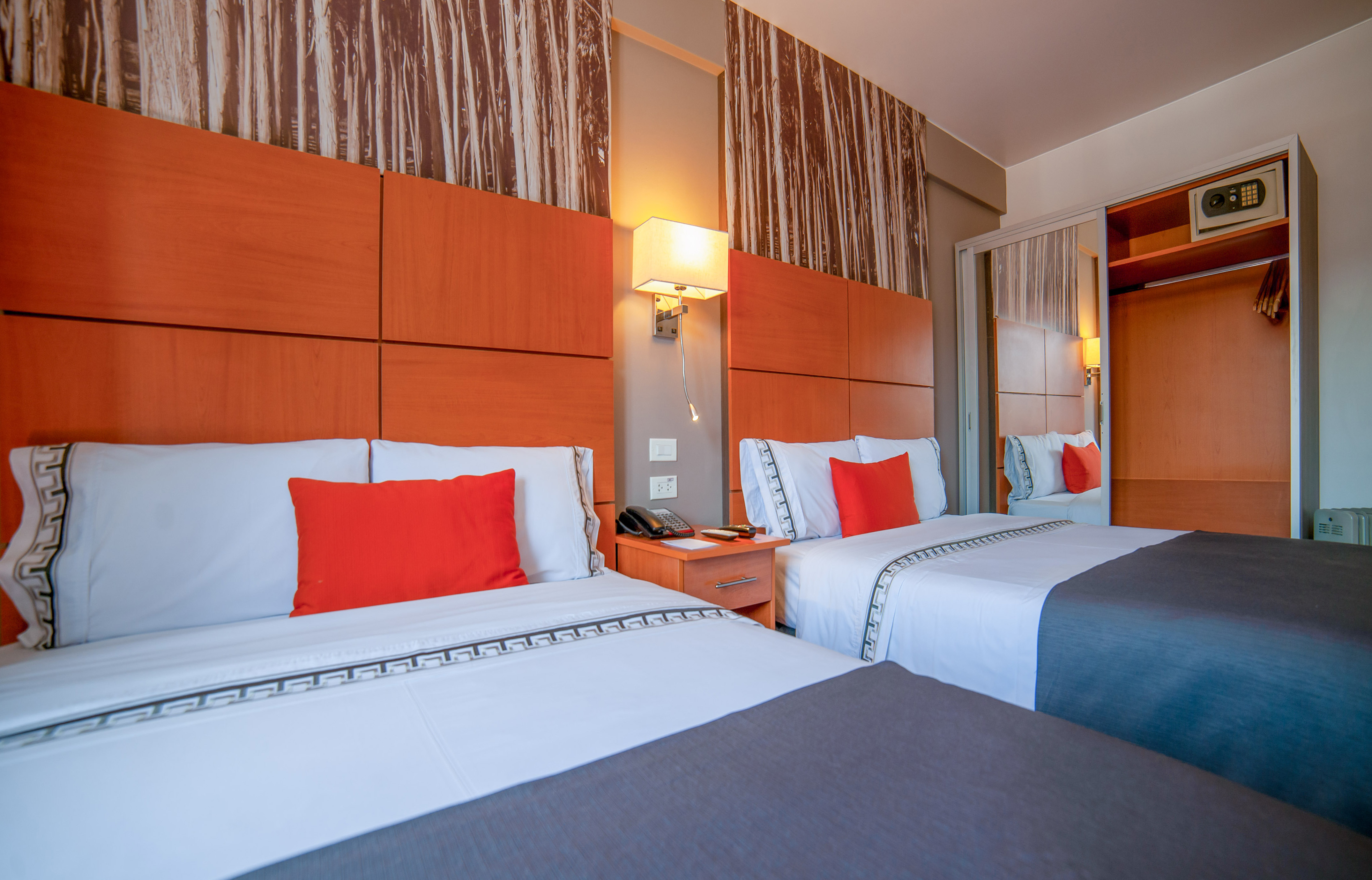 a room with two beds
