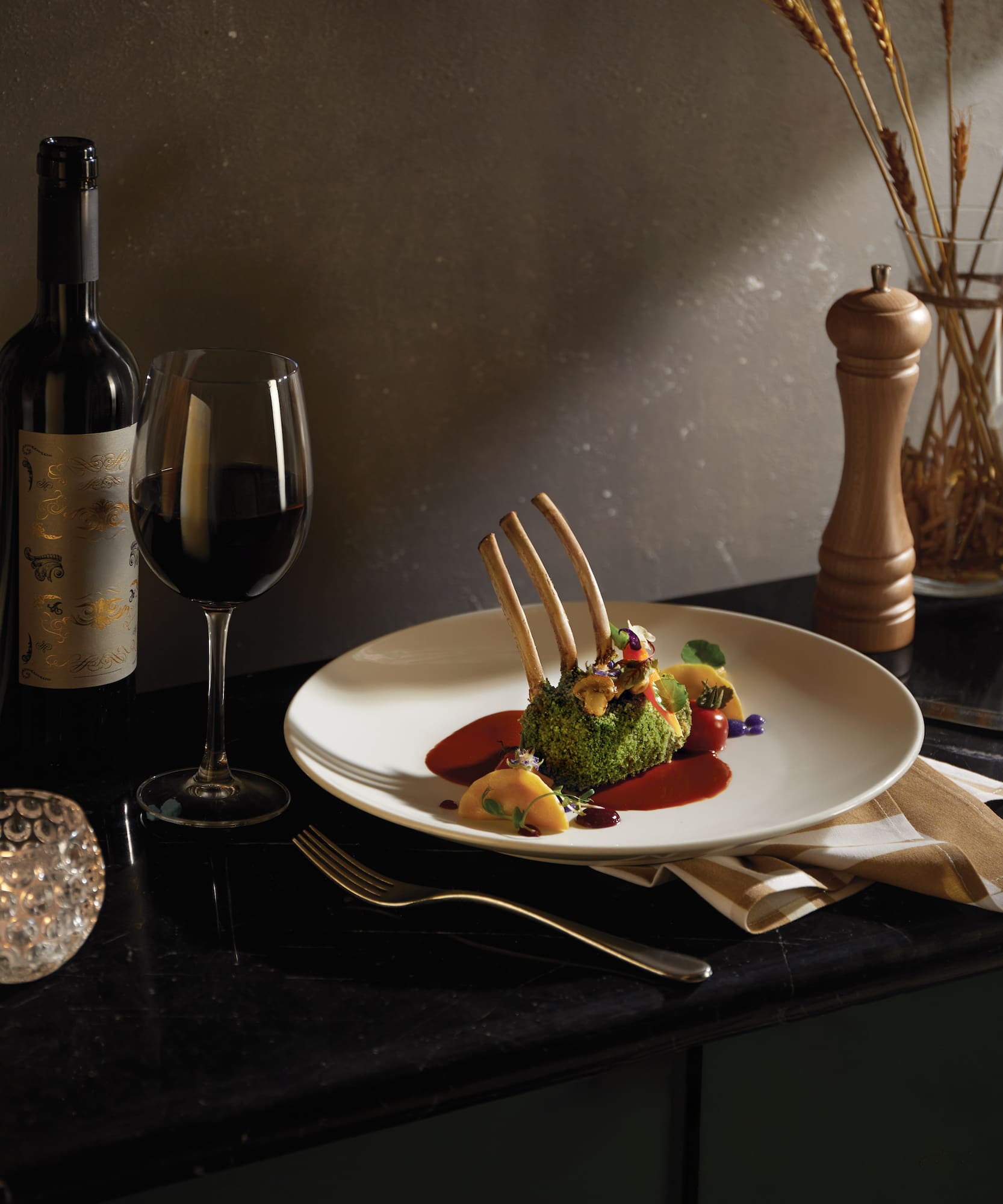 a plate of food on a table