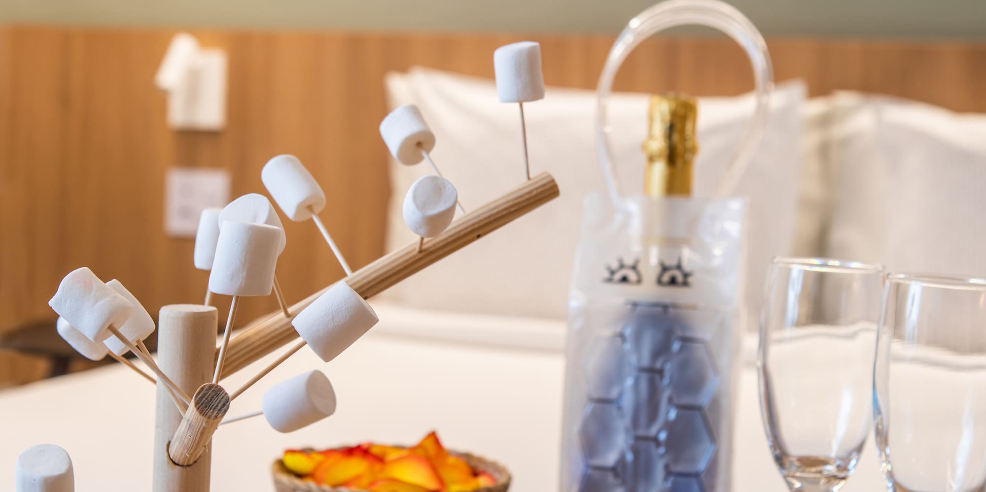 a marshmallow tree on a table