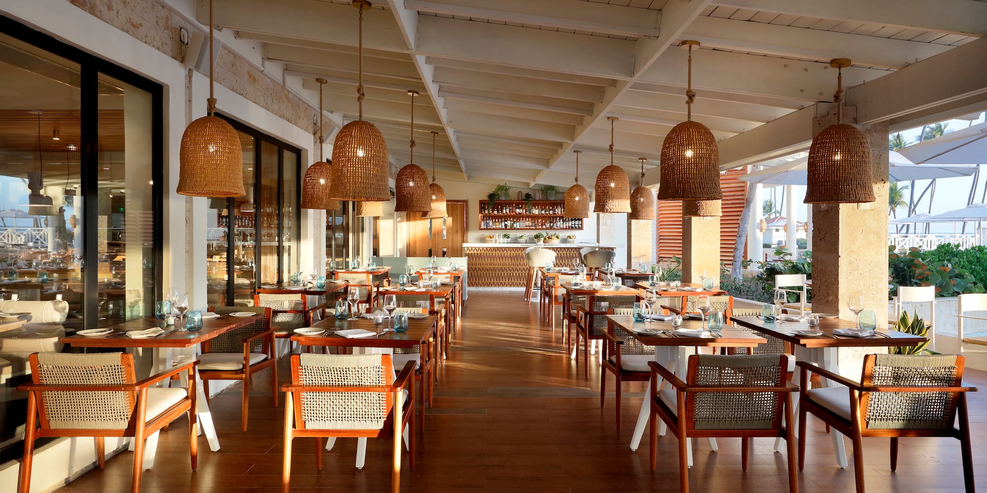 a restaurant with tables and chairs