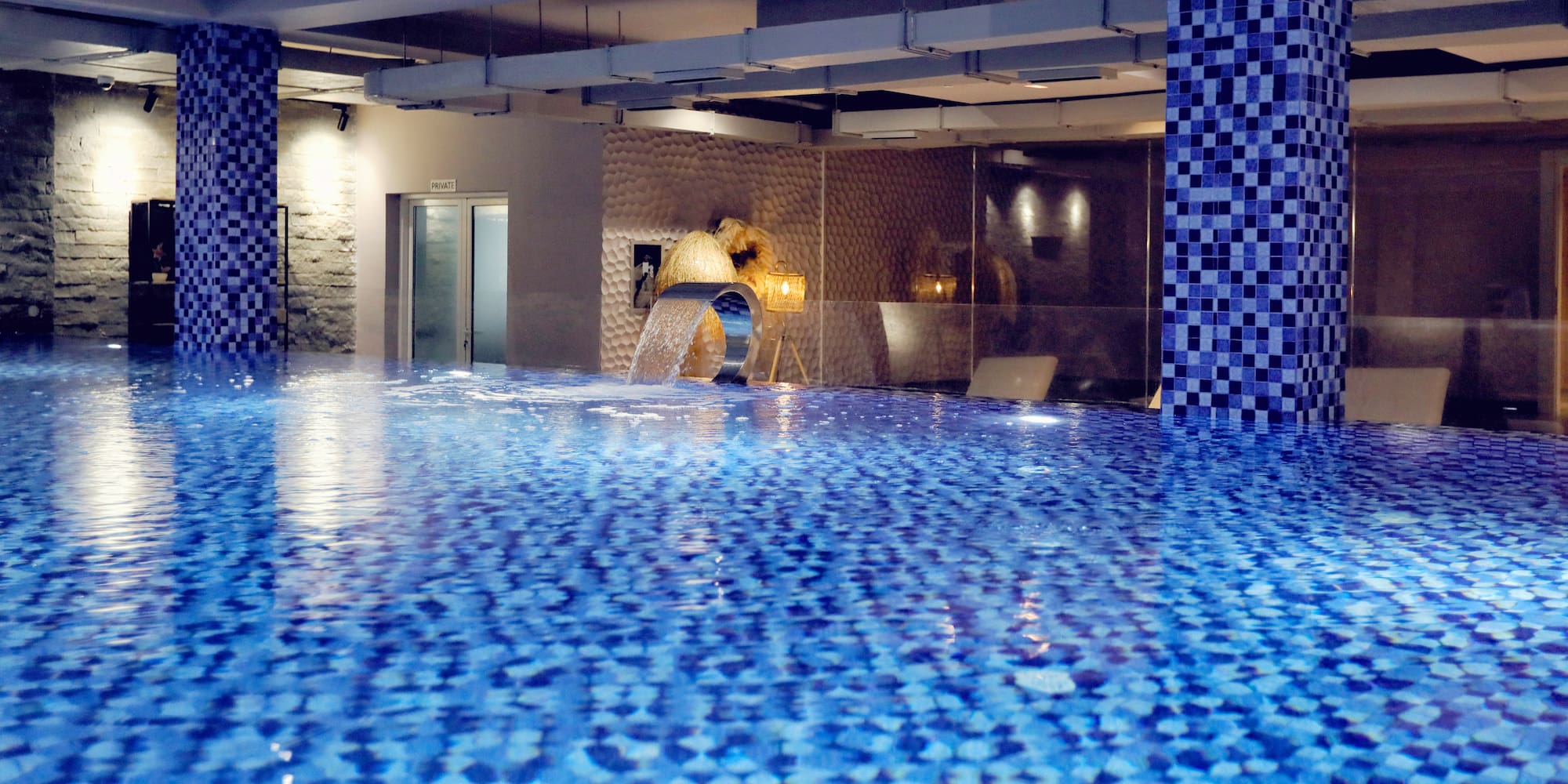 a pool with a person in it