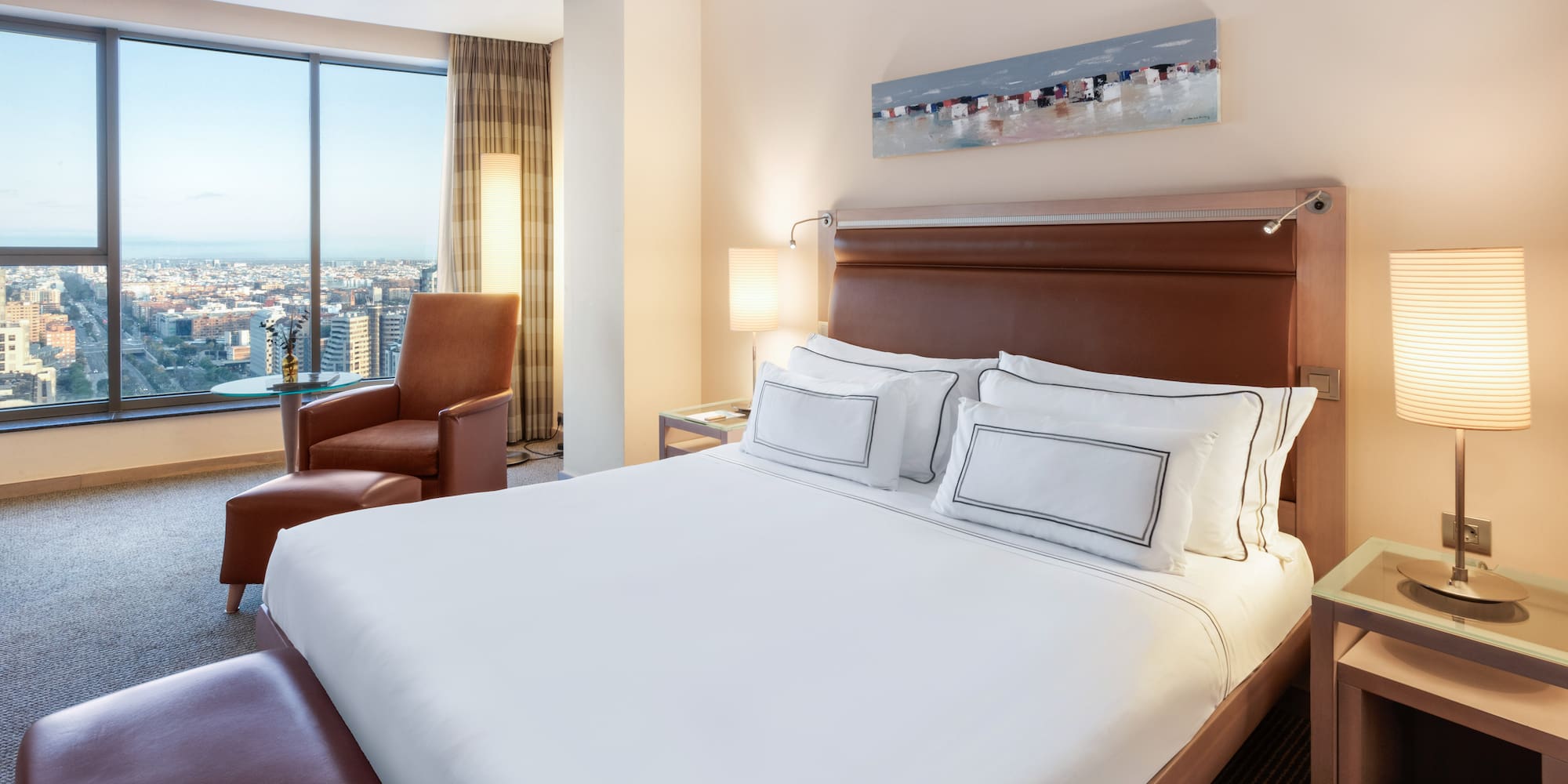 a bed in a hotel room