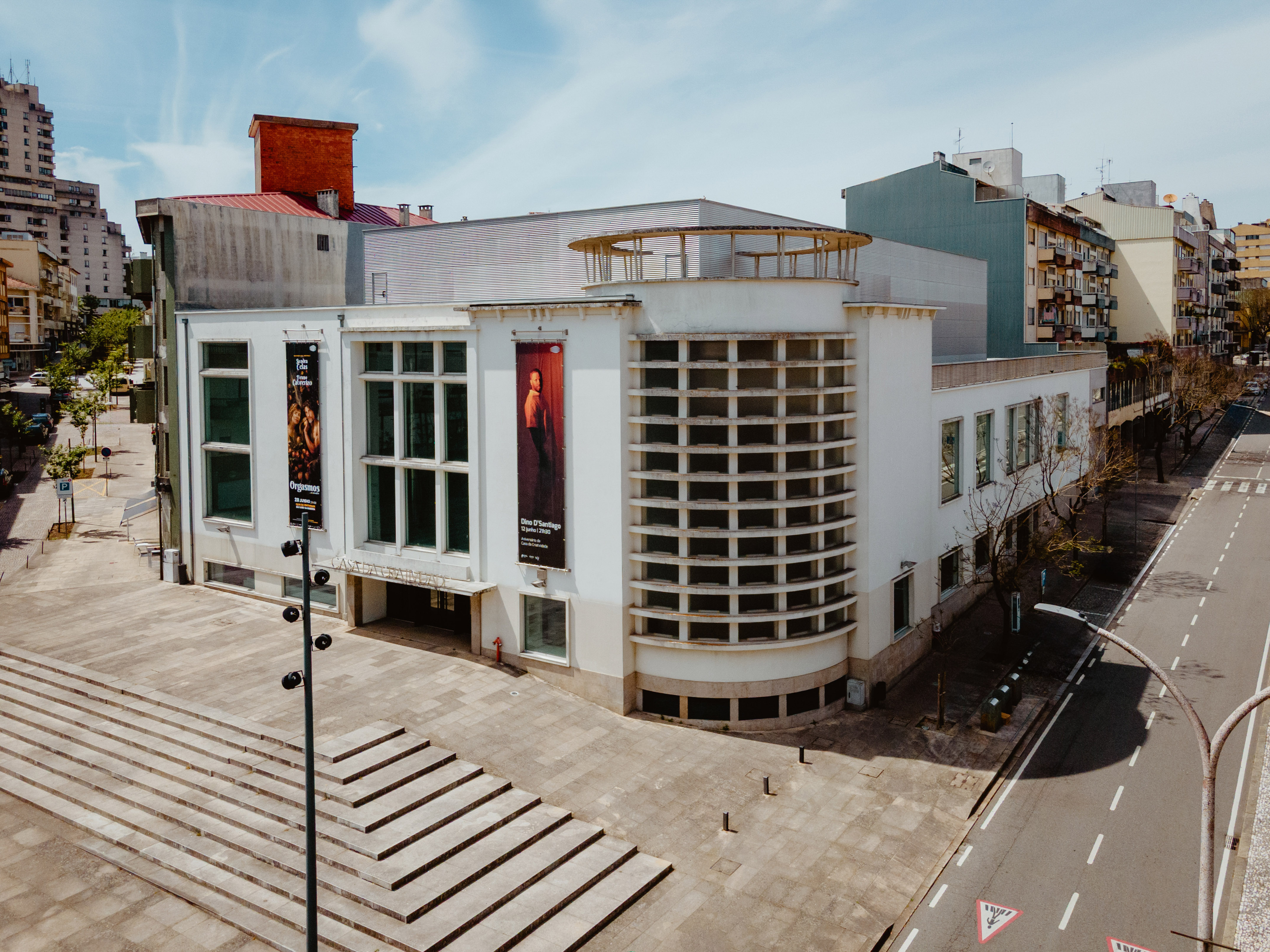 a building with a sign on the side of it