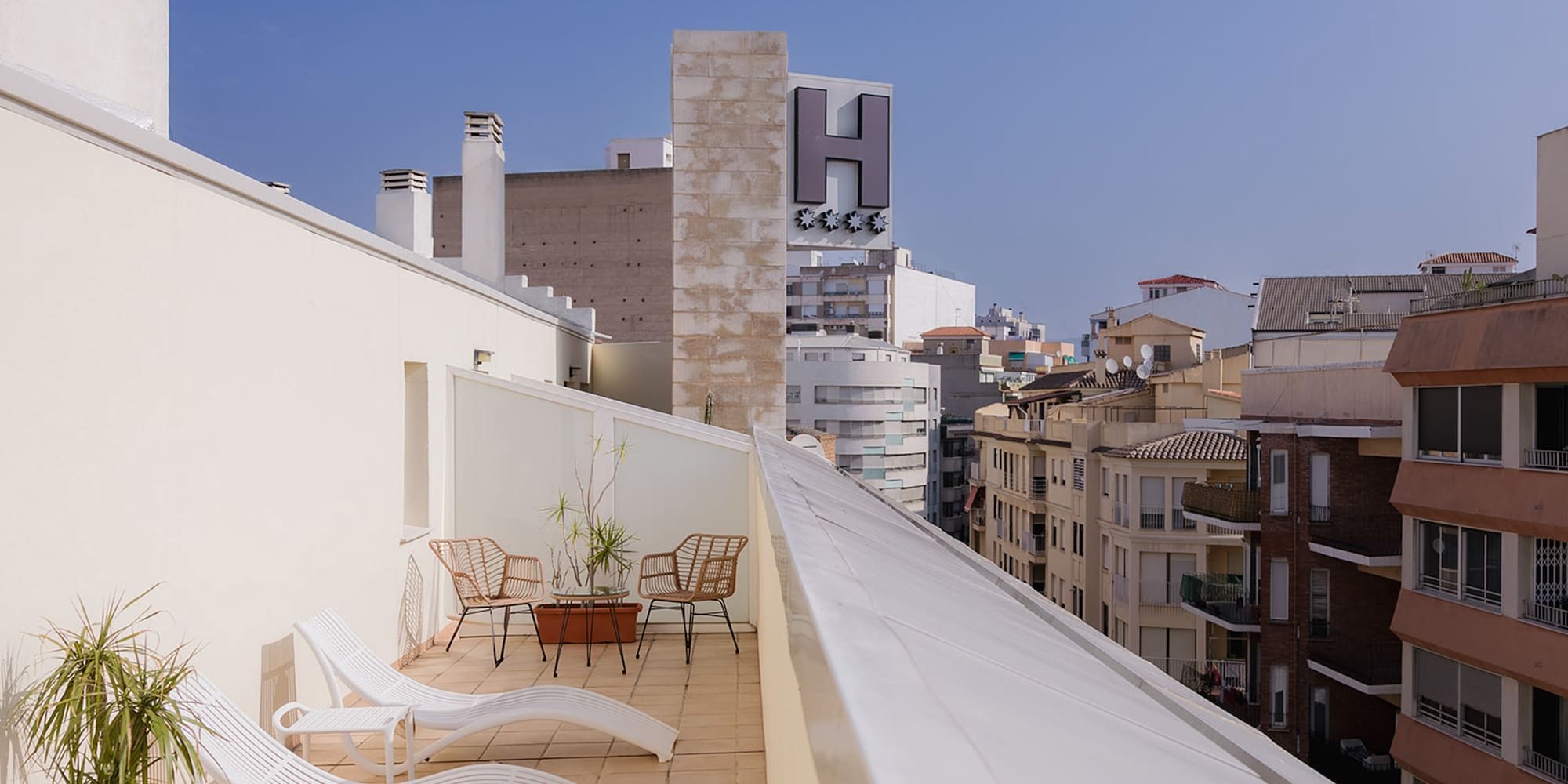 chairs on a rooftop deck