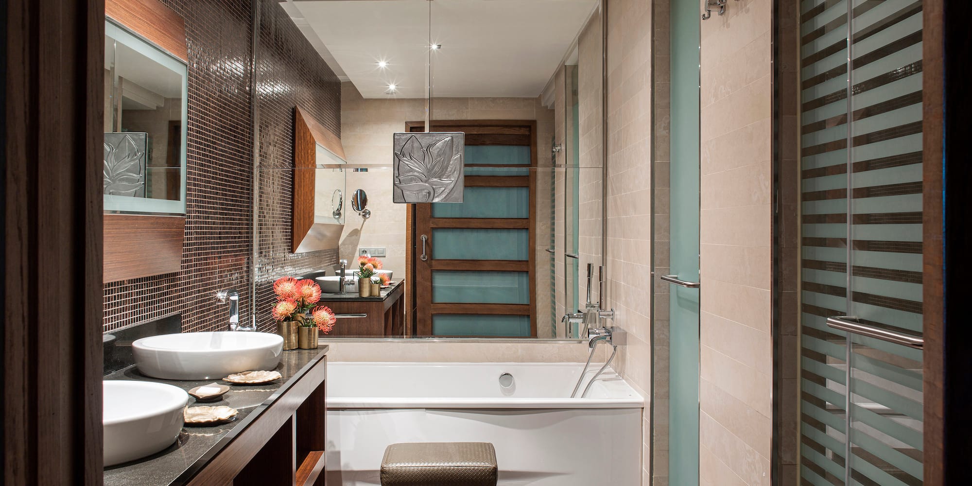 a bathroom with a sink and a bathtub