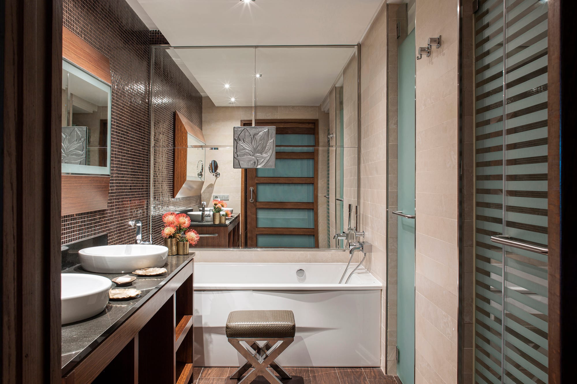 a bathroom with a sink and a bathtub