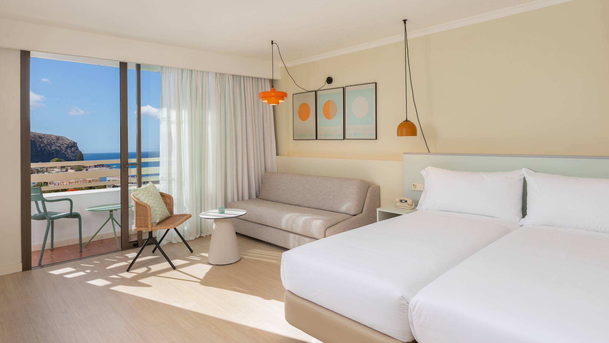 a room with a bed and a couch