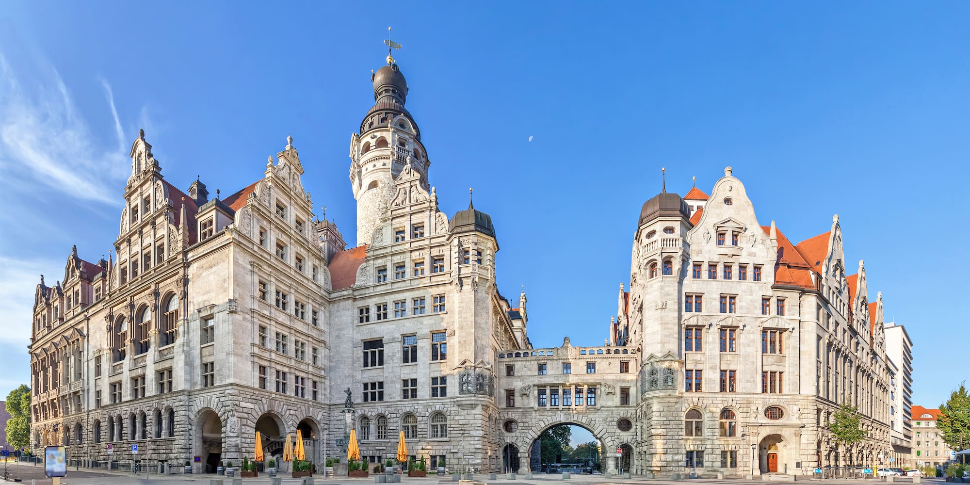 a large stone building with a tower