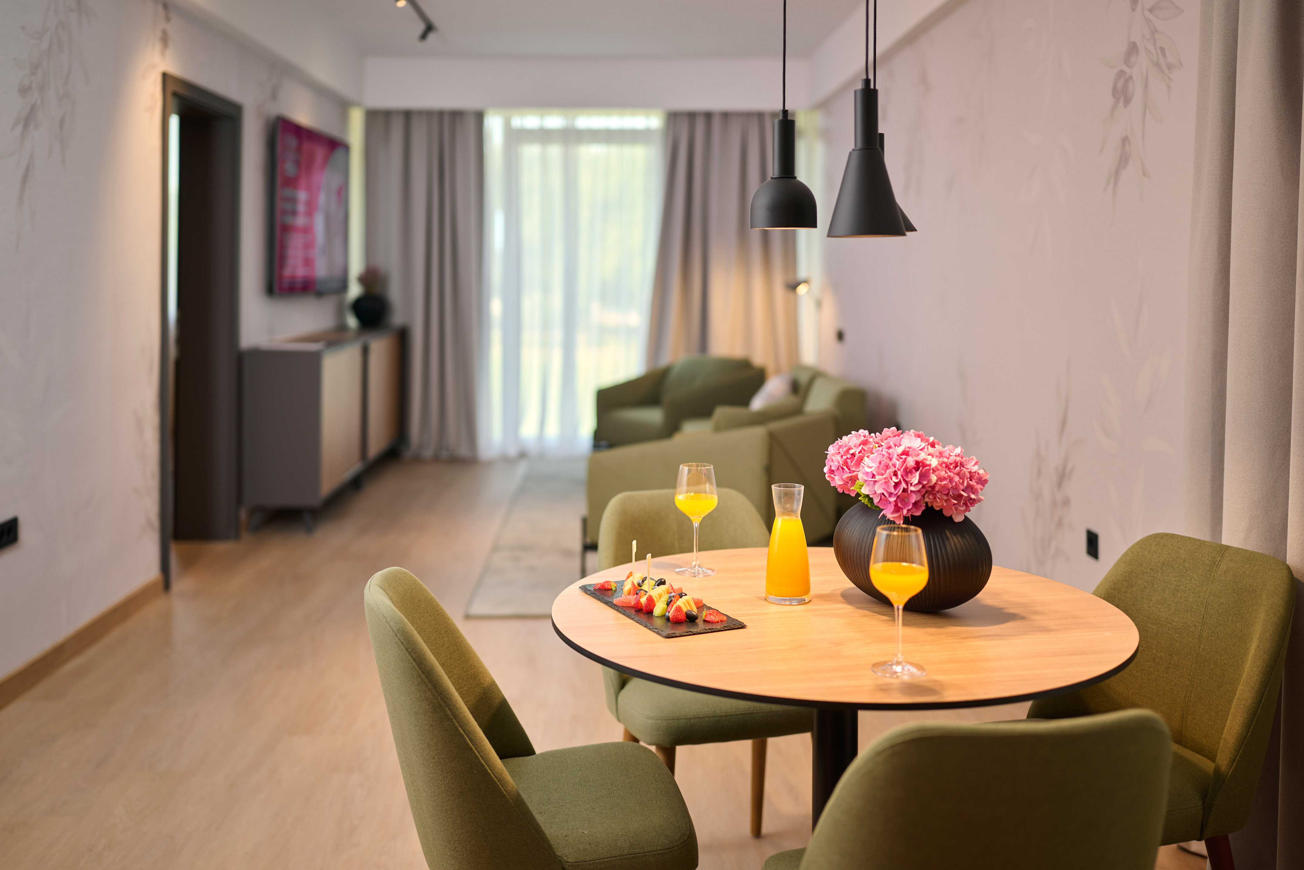 a table with food and drinks on it