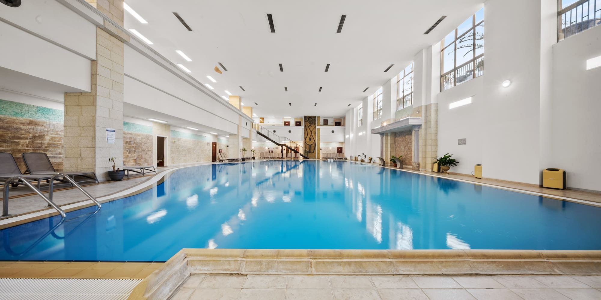 a large indoor swimming pool