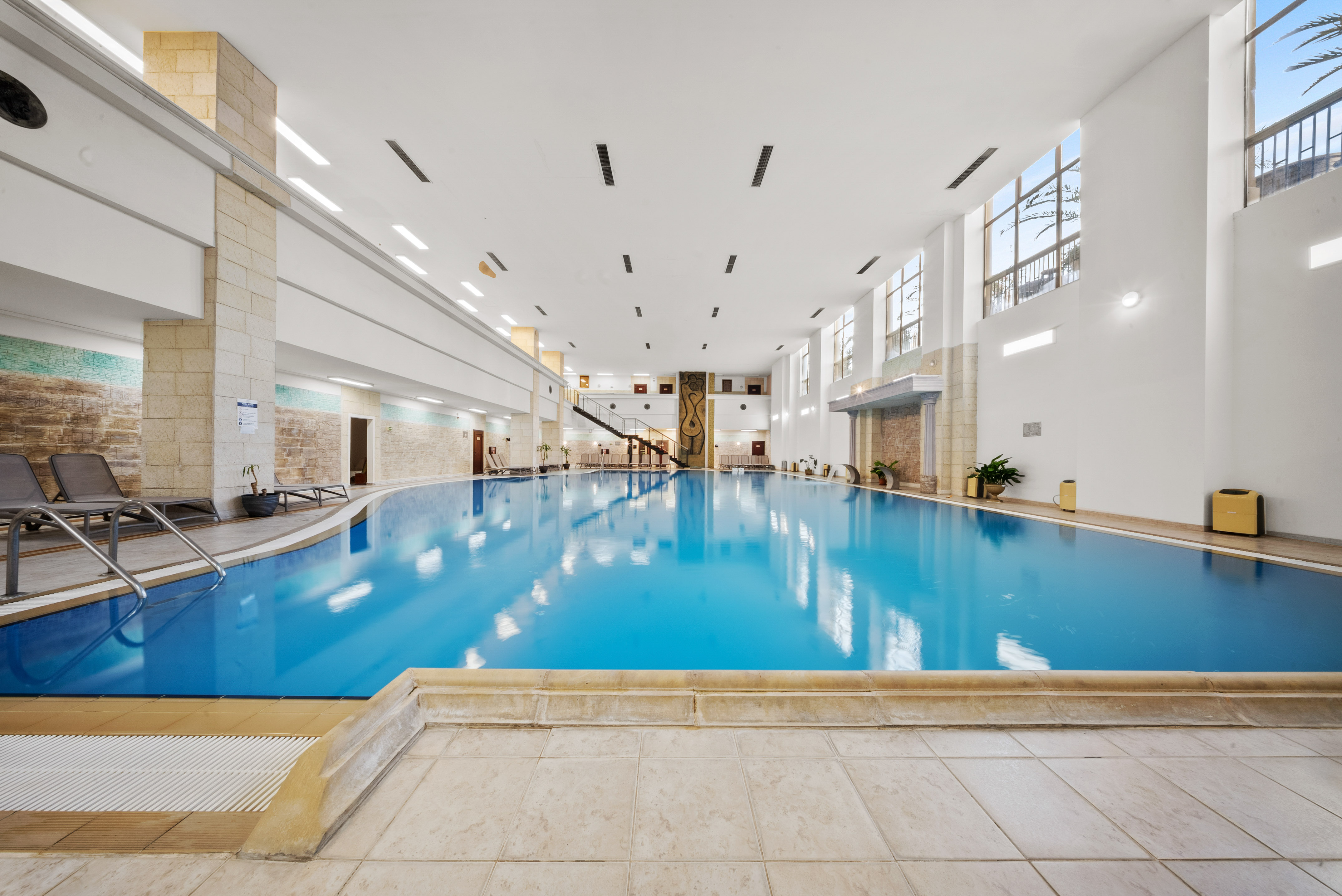 a large indoor swimming pool