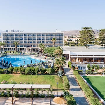 a swimming pool and a building