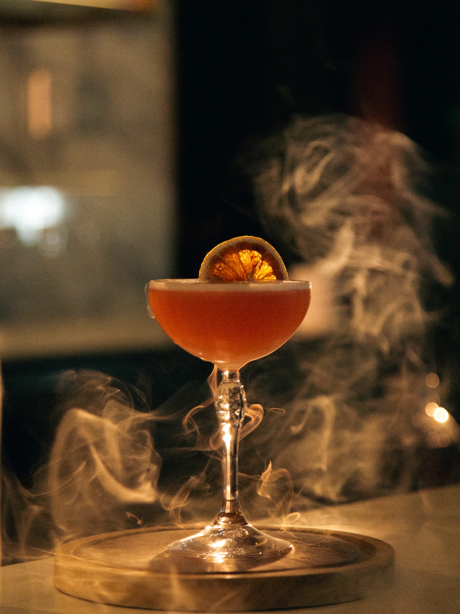 a glass with a drink in it