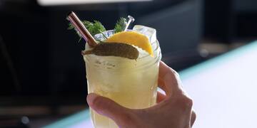 a hand holding a drink