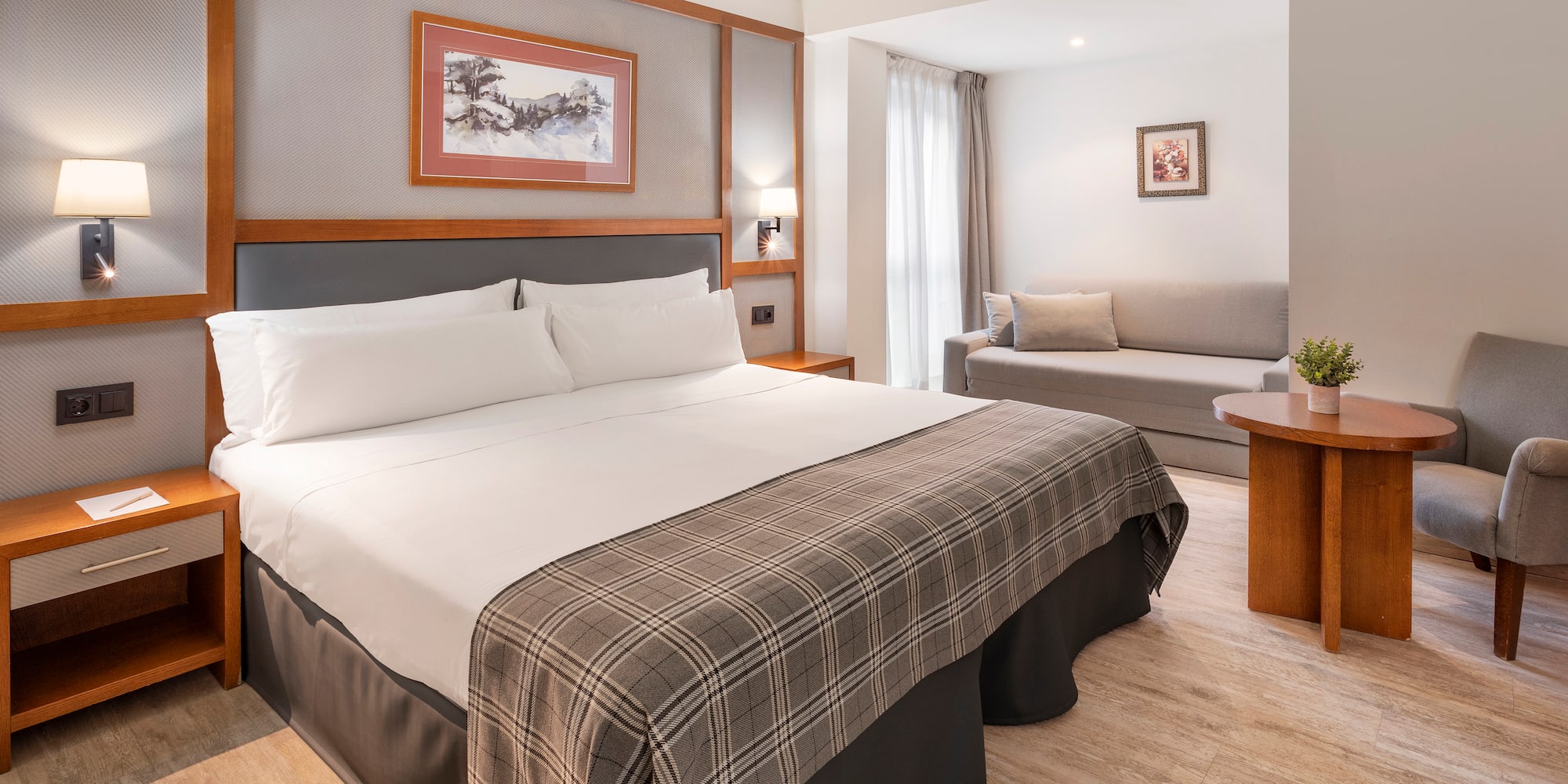 a room with a bed and a couch