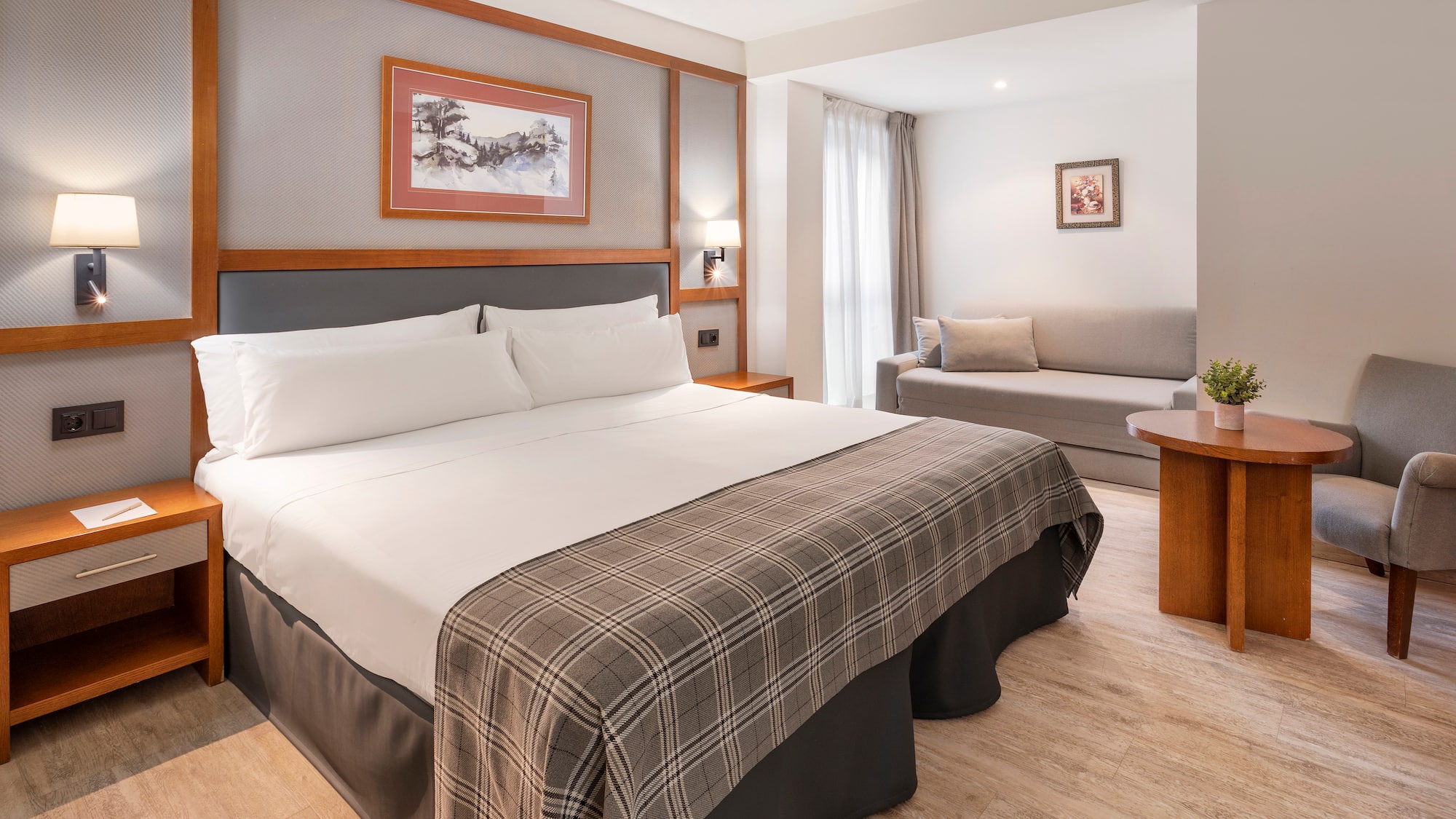 a room with a bed and a couch