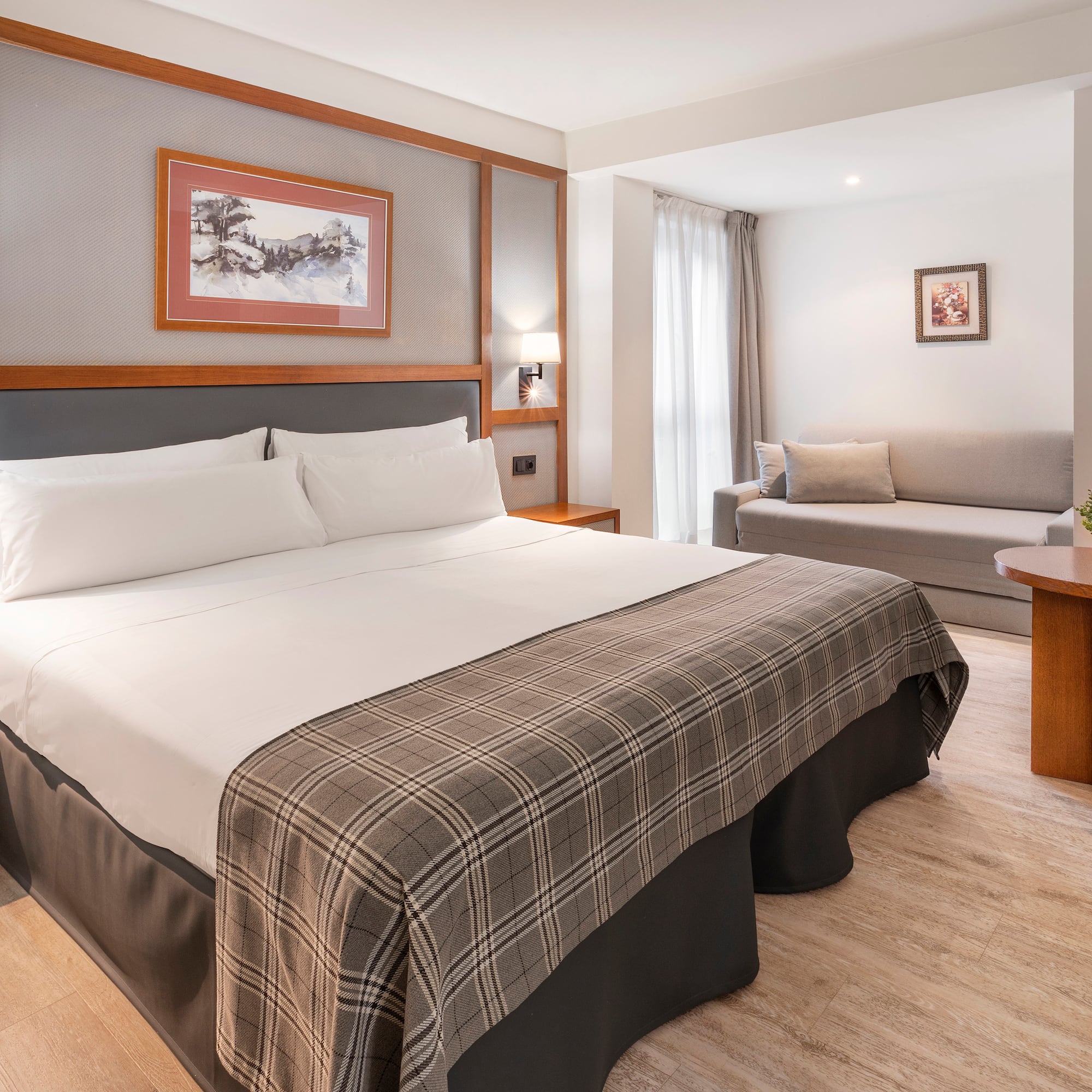 a room with a bed and a couch