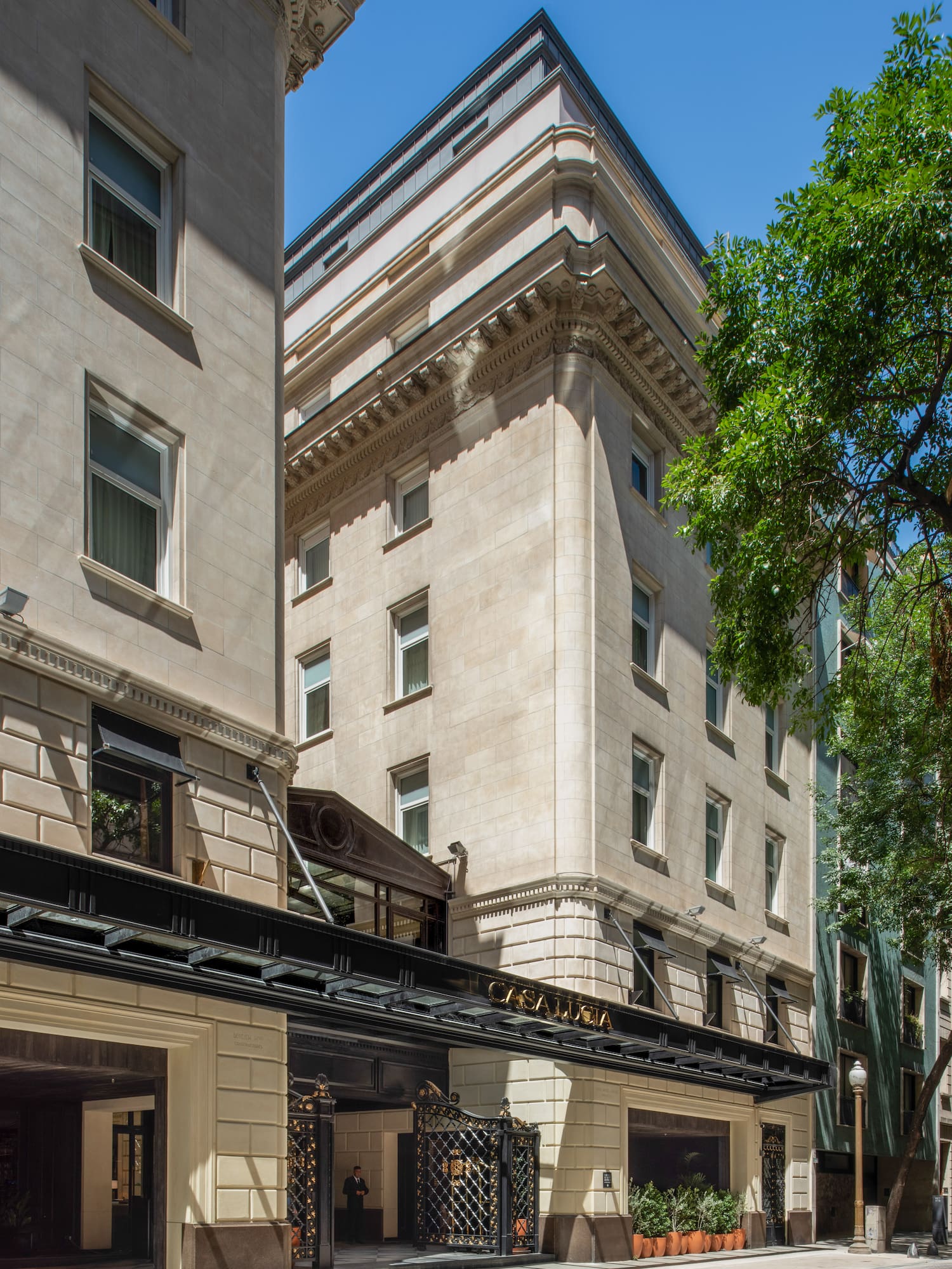 a building with a corner of it