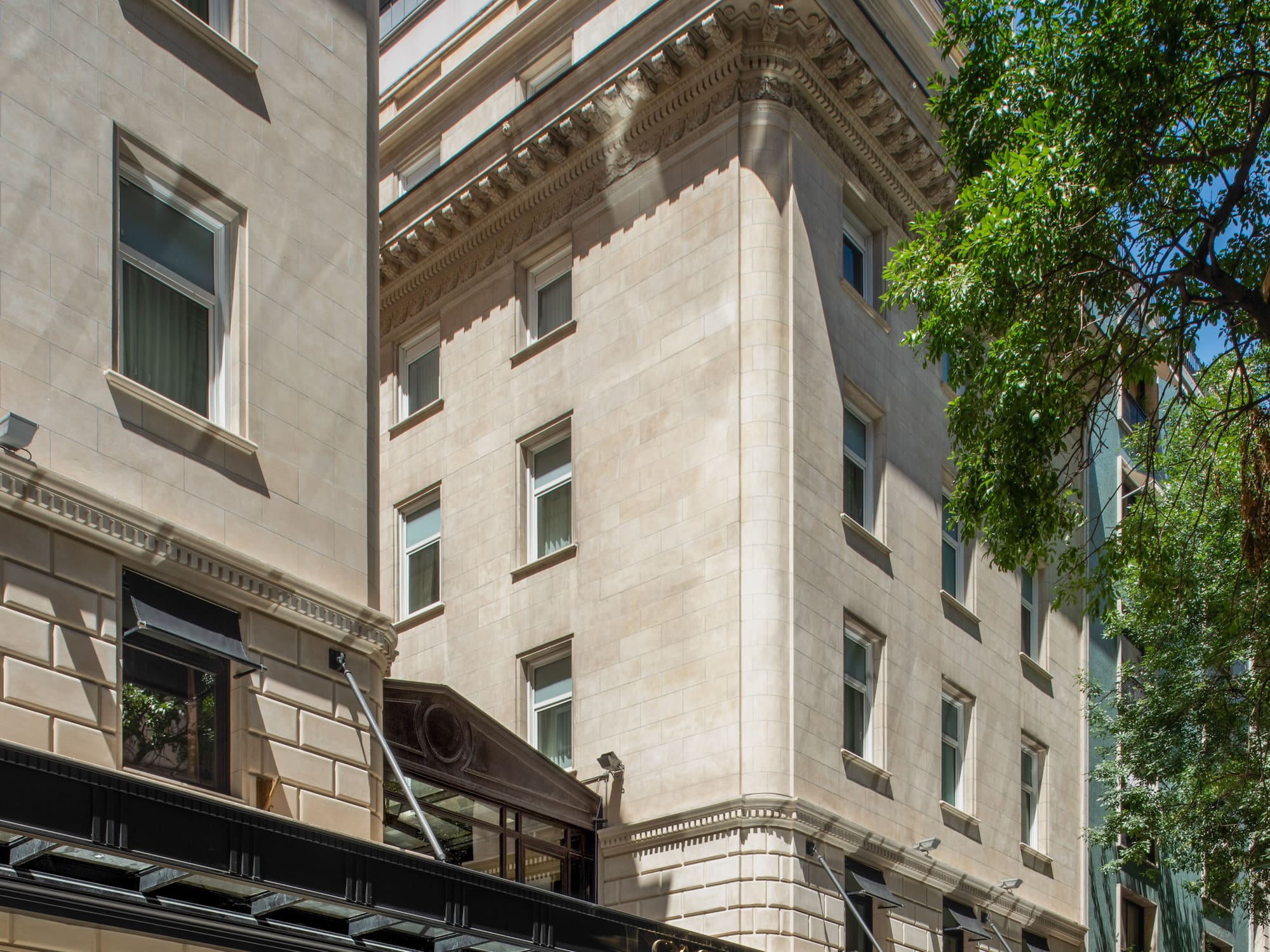 a building with a corner of it