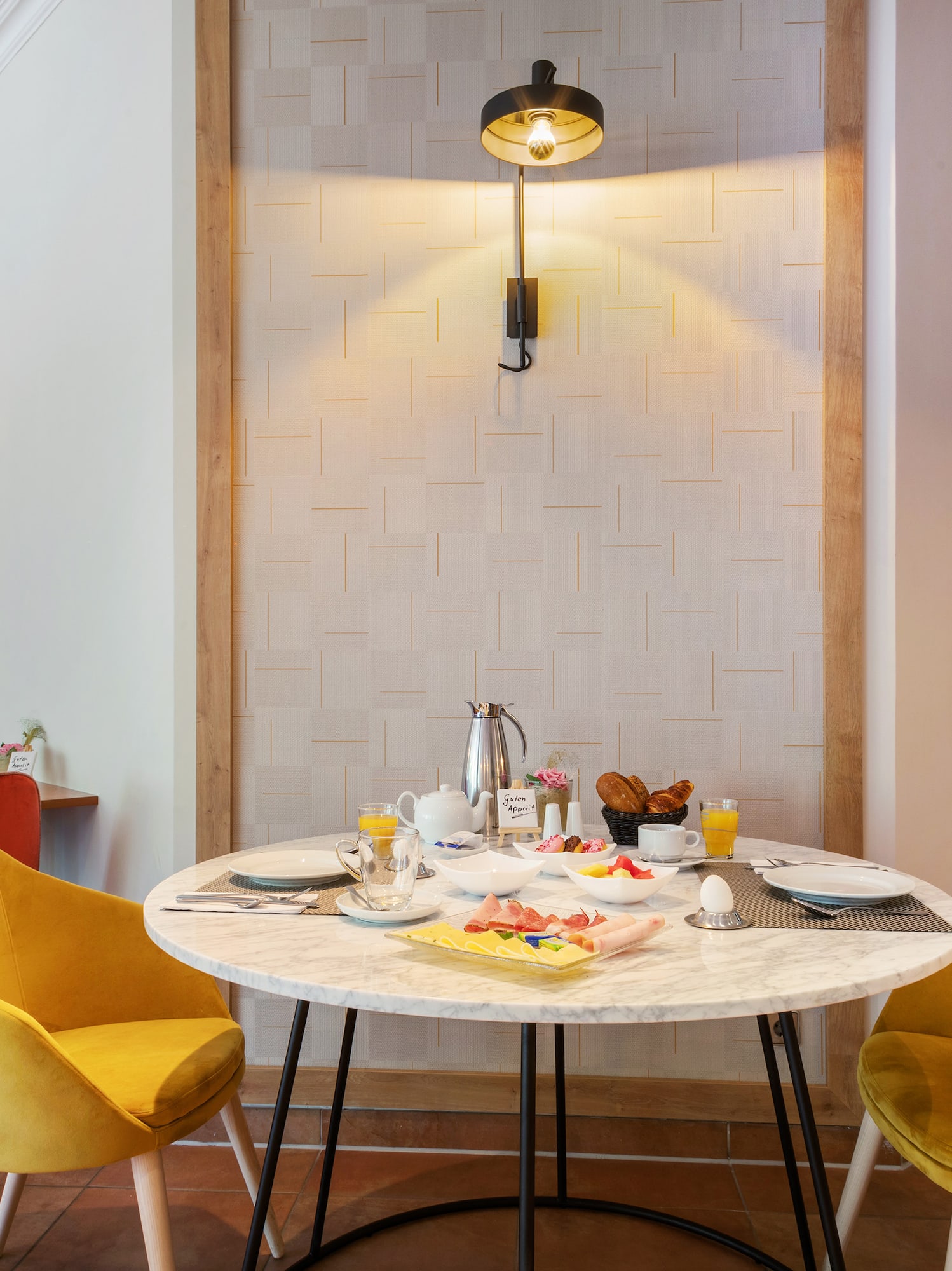 a table with food on it