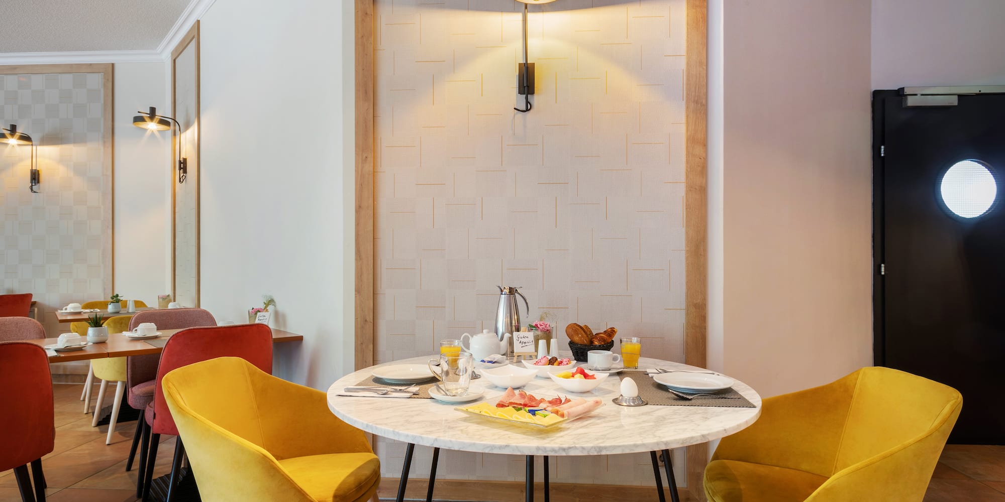 a table with food on it