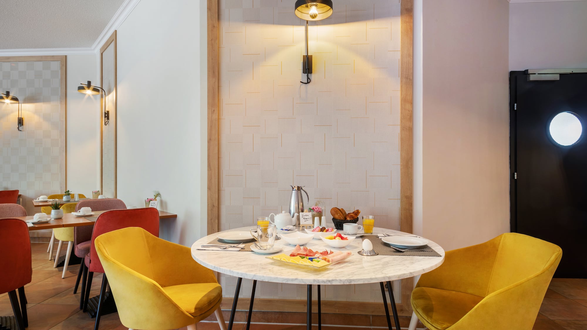 a table with food on it