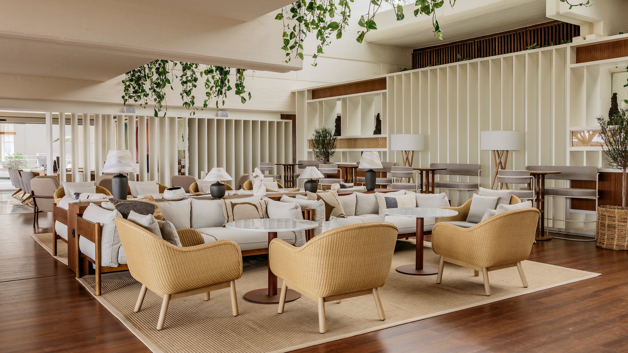 a room with chairs and tables