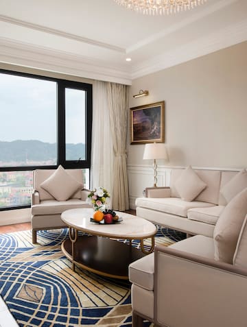 a living room with a couch and a coffee table