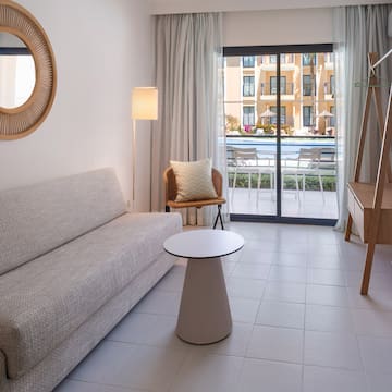 a room with a couch and a table