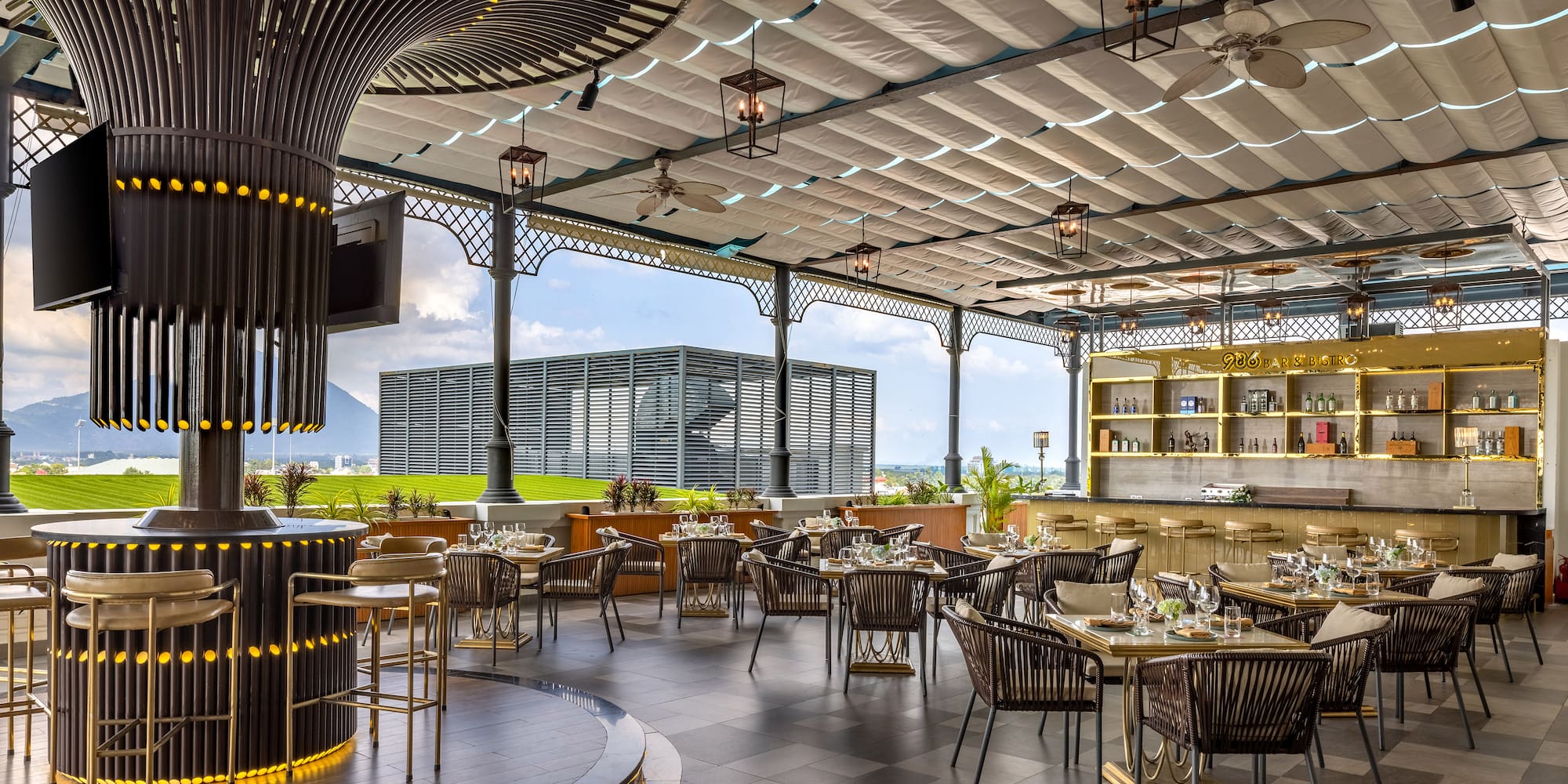 a restaurant with tables and chairs