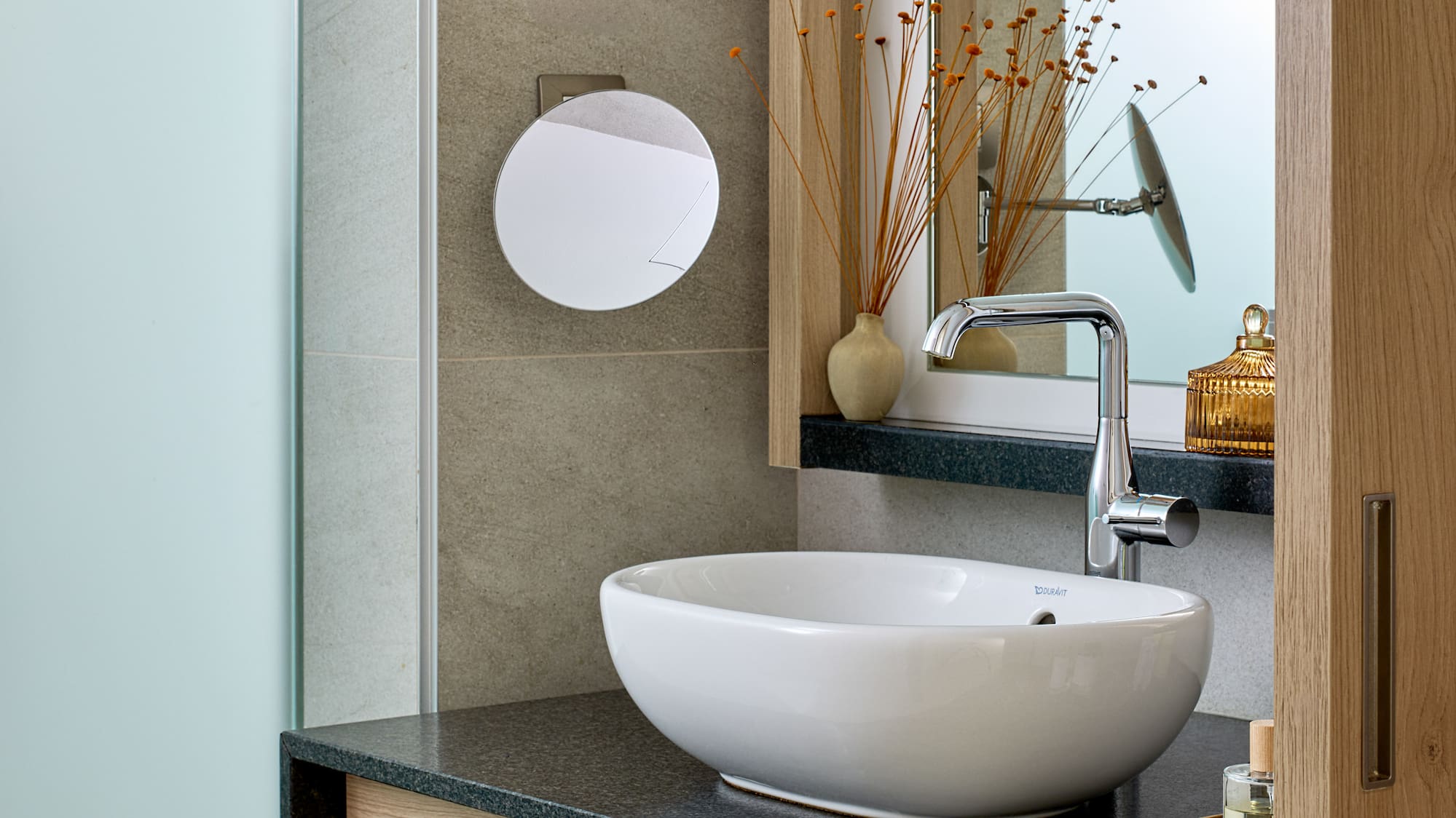 a sink in a bathroom