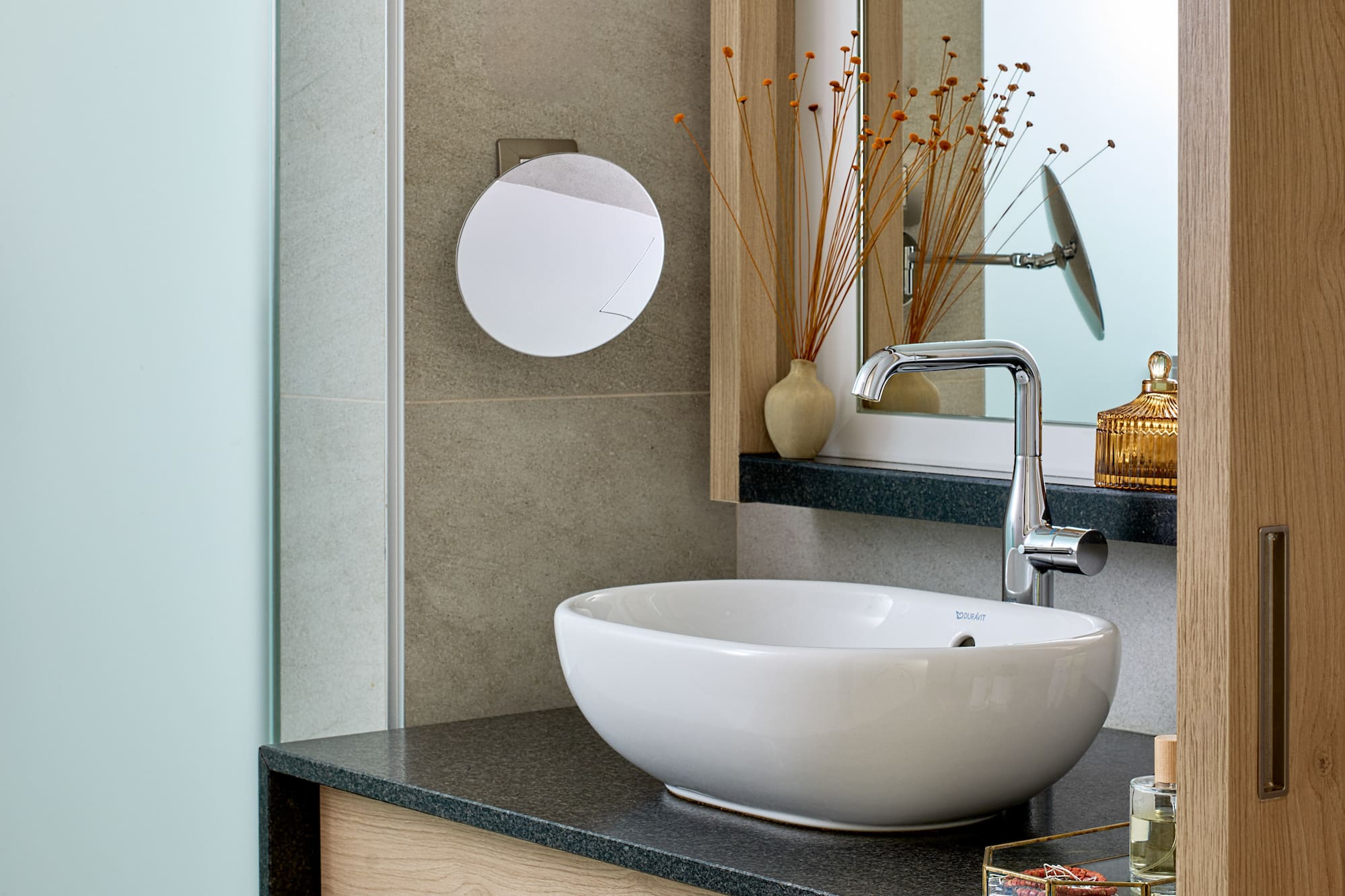 a sink in a bathroom