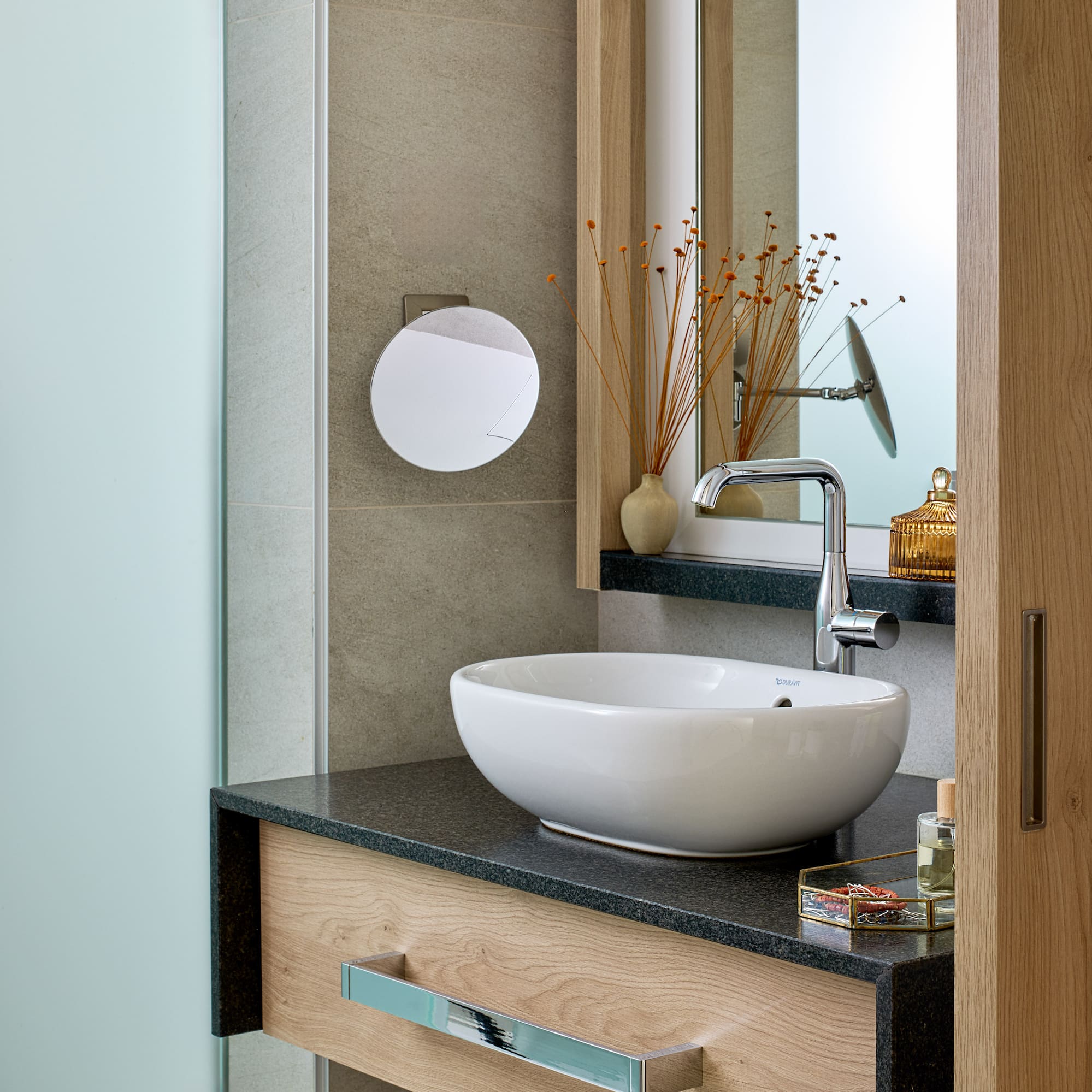 a sink in a bathroom