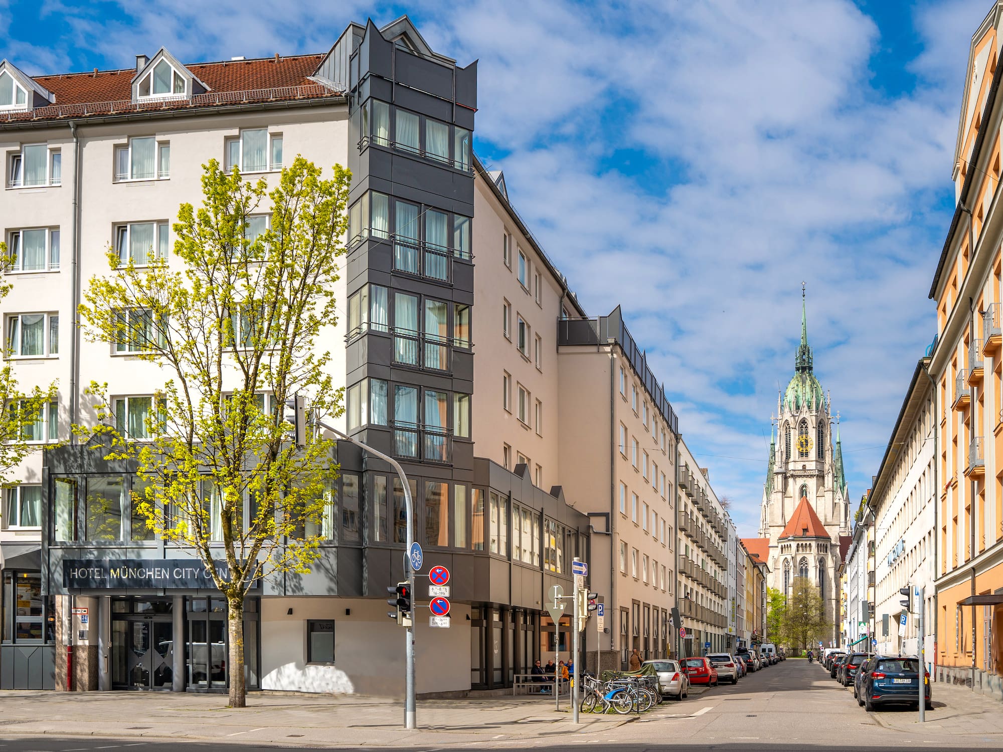 a street with cars parked on it